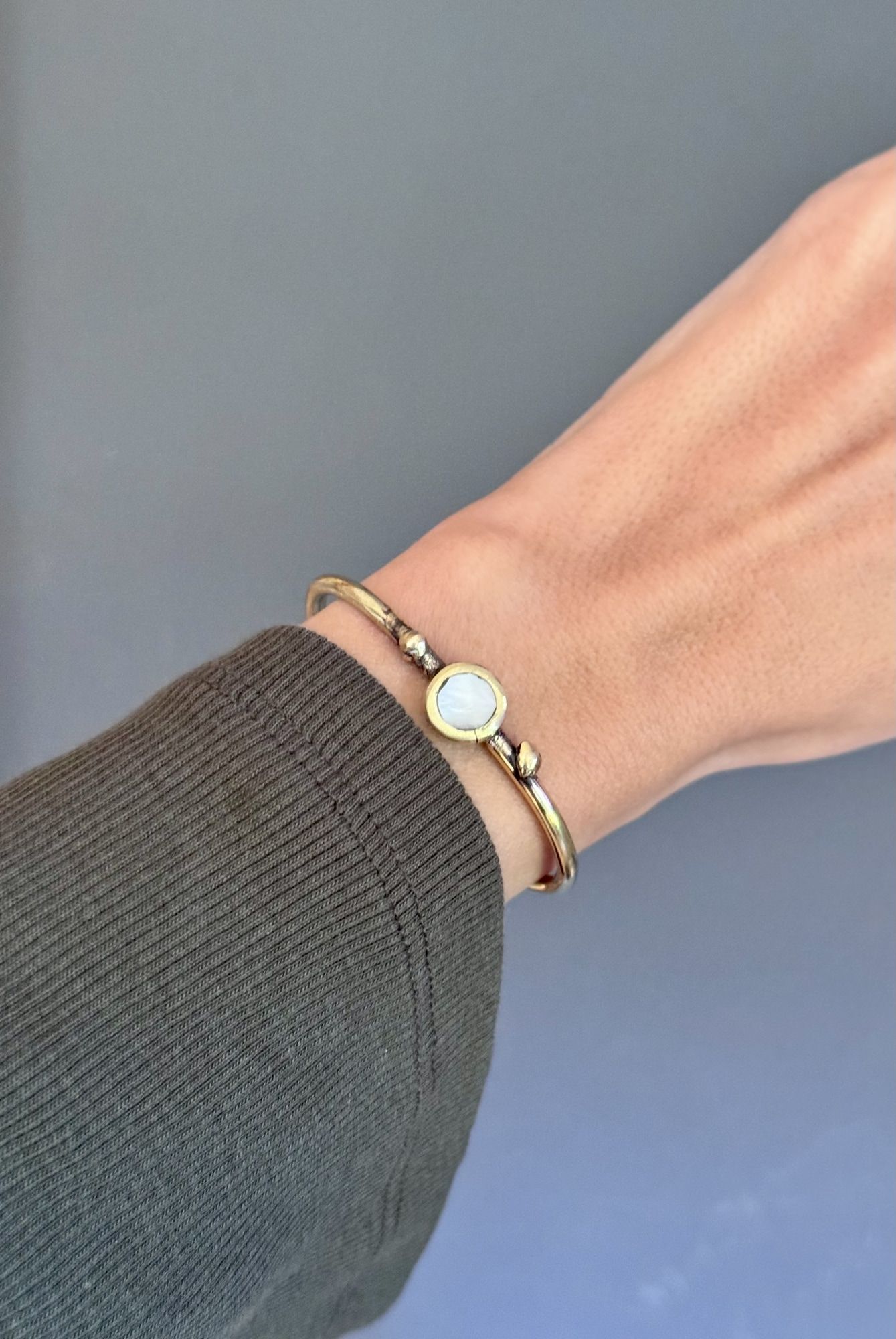 Pulsera nácar único / bronce