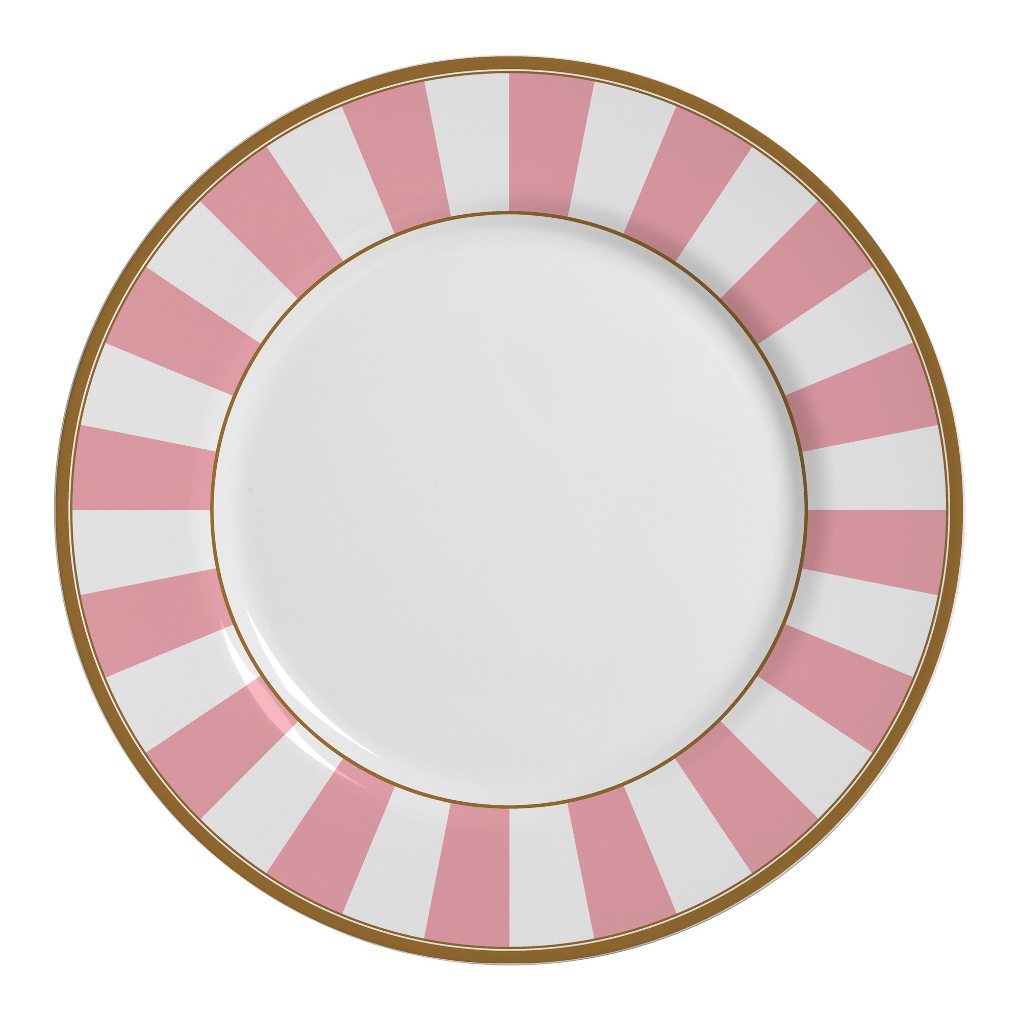 SET PLATOS PLAYOS STRIPE ROSA