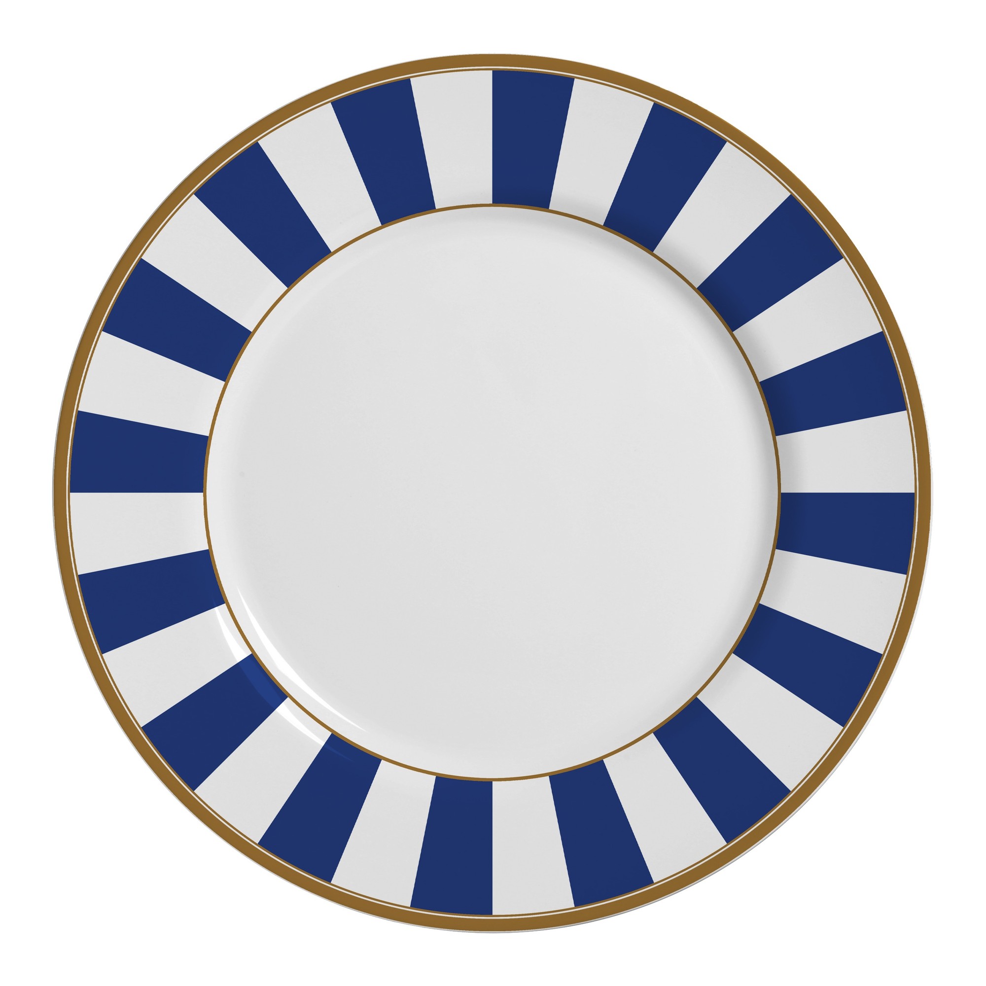 SET PLATOS PLAYOS STRIPES AZUL
