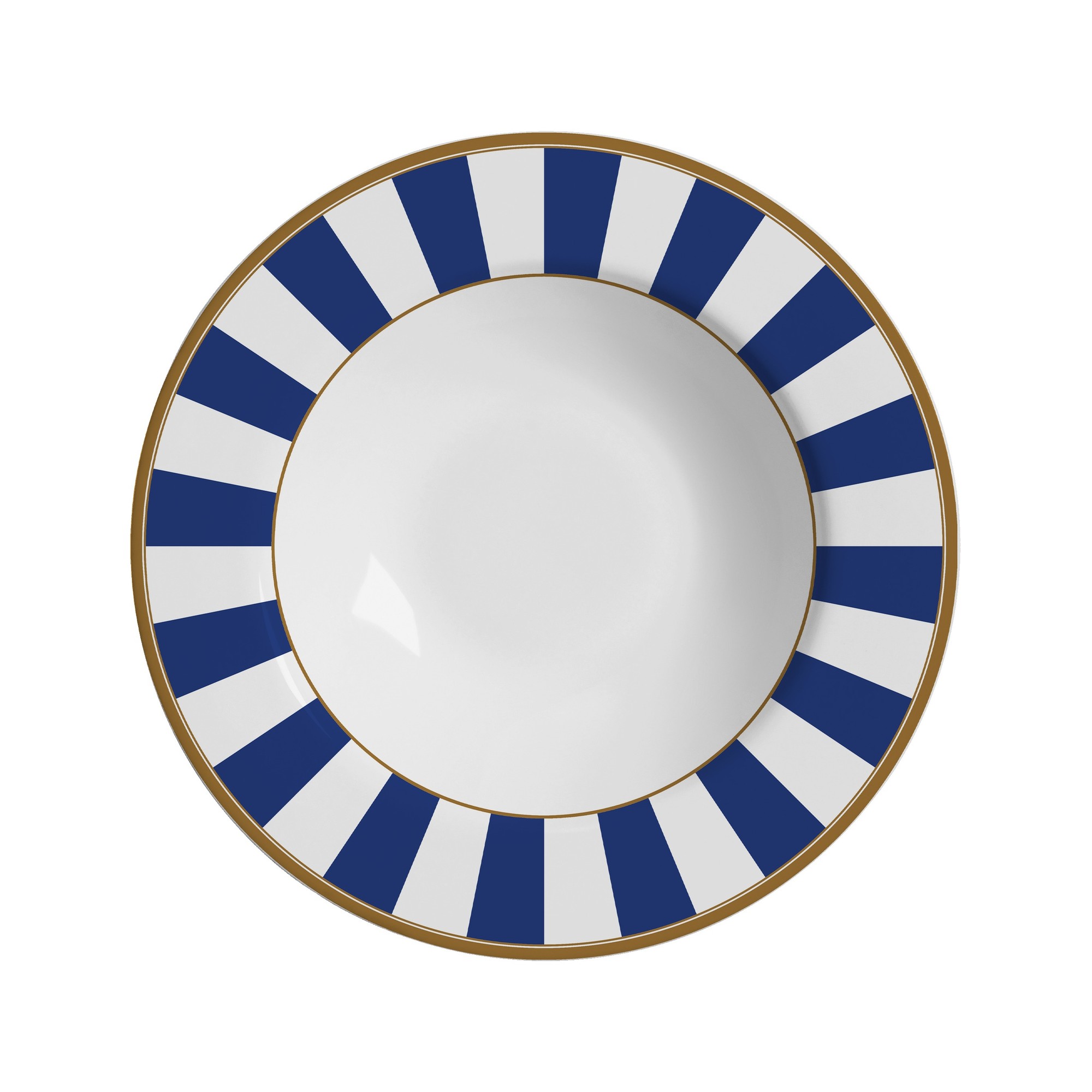 SET PLATOS HONDOS STRIPE AZUL