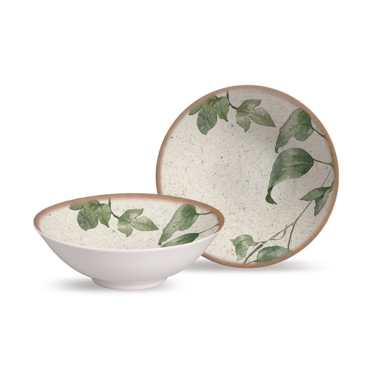 SET X6 BOWLS TROPICAL LEAVES
