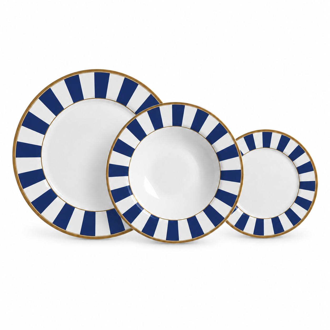 JUEGO DE VAJILLA STRIPES AZUL 18 PIEZAS