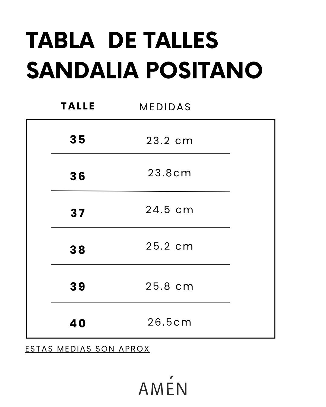 Guía de talles de
