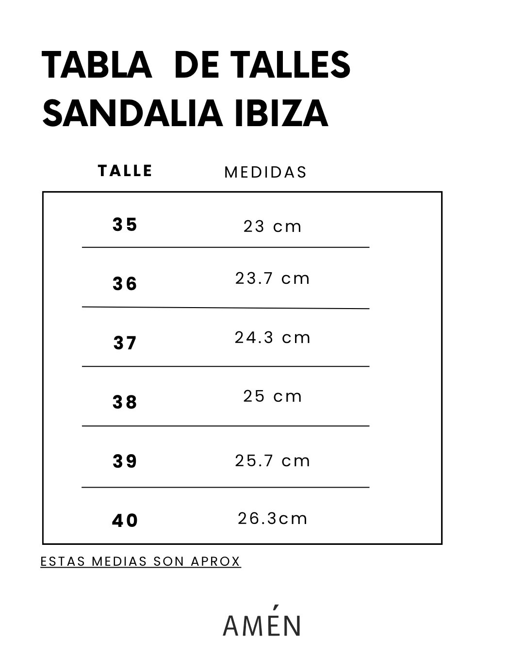 Guía de talles de