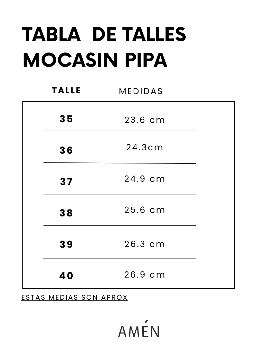 Guía de talles de