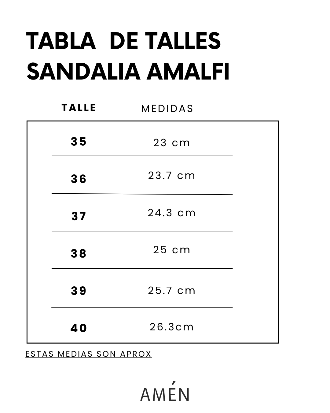 Guía de talles de