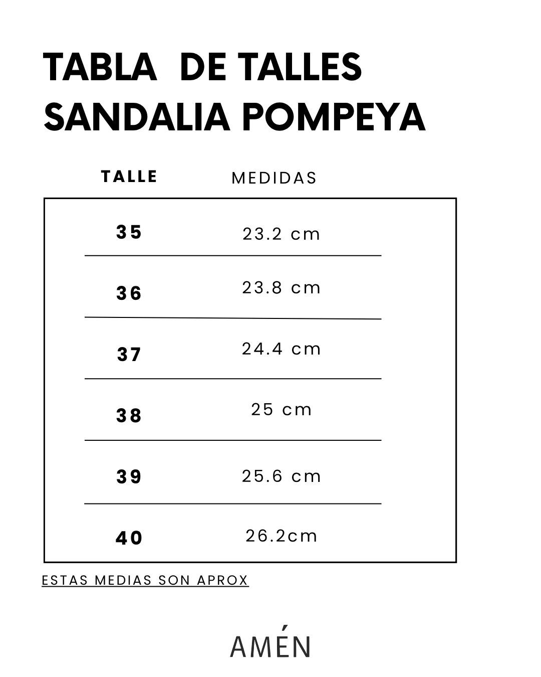 Guía de talles de