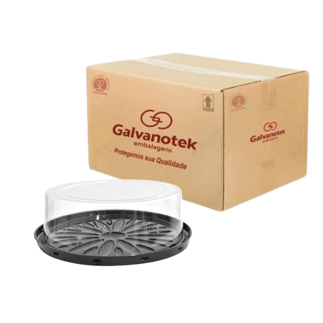 Cake Container, 21cm x 7cm, Black Base