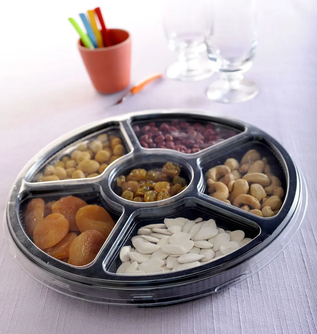 Round Packaging with 6 Compartments