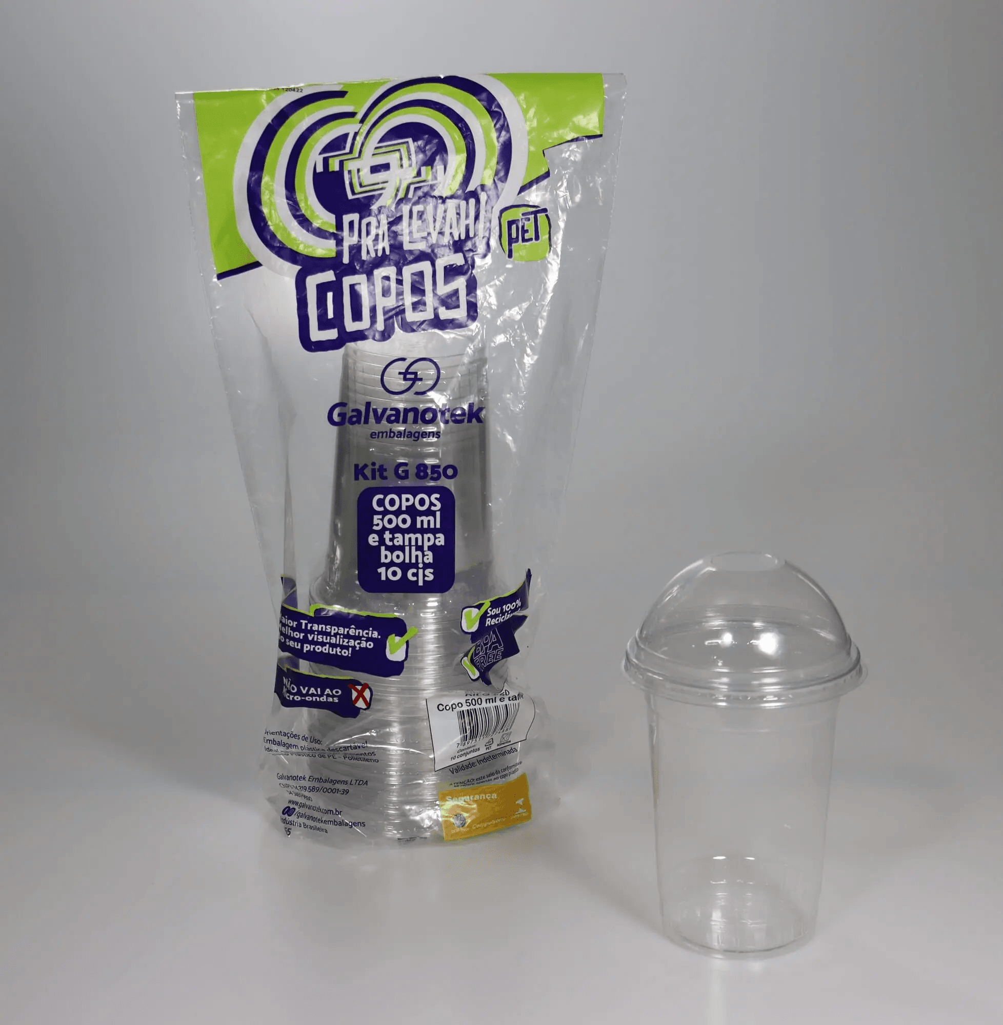 Glass with Lid 500ml Capacity Dome Containers x 180 units