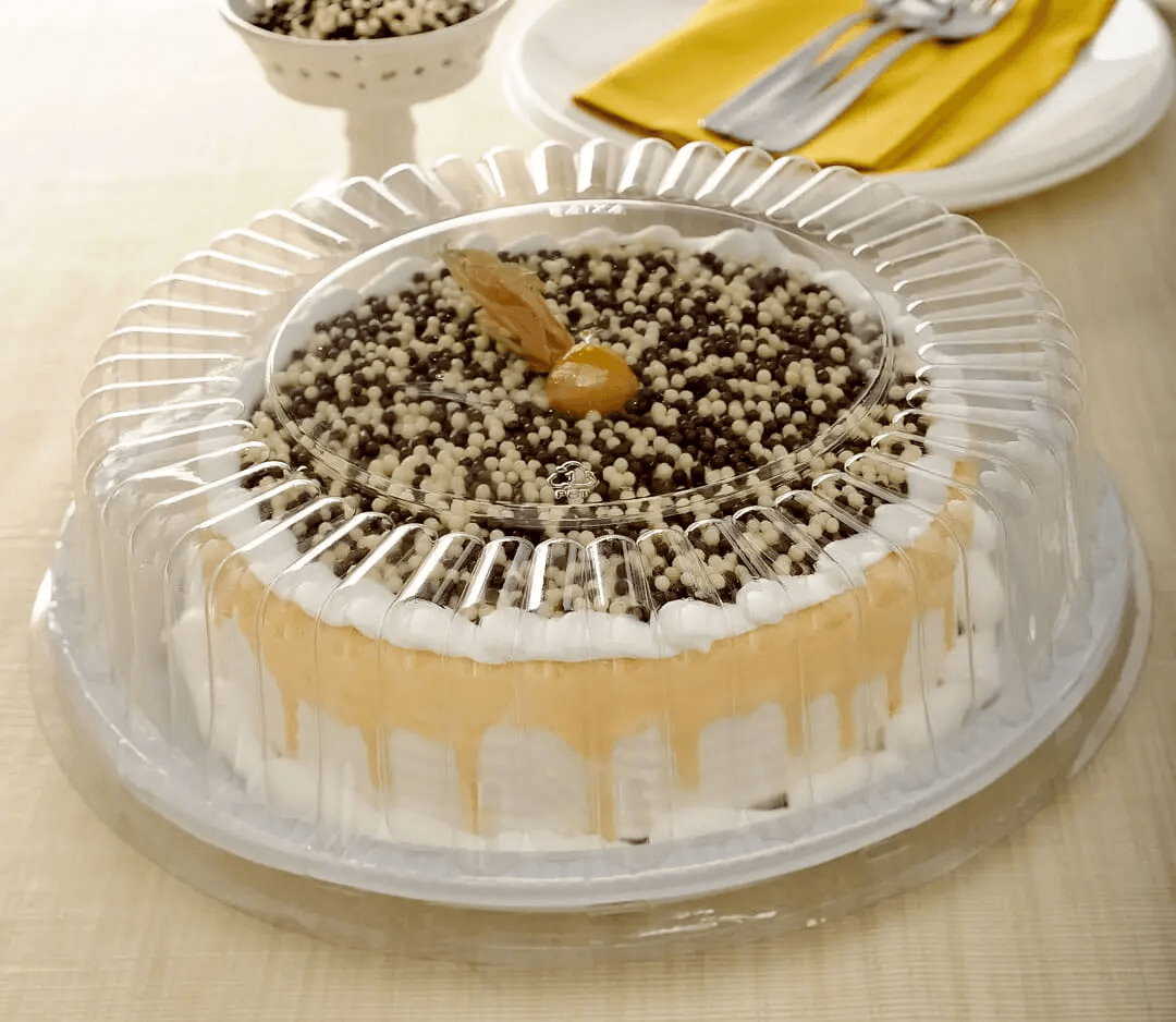 Small Short Cake Container, Black Base