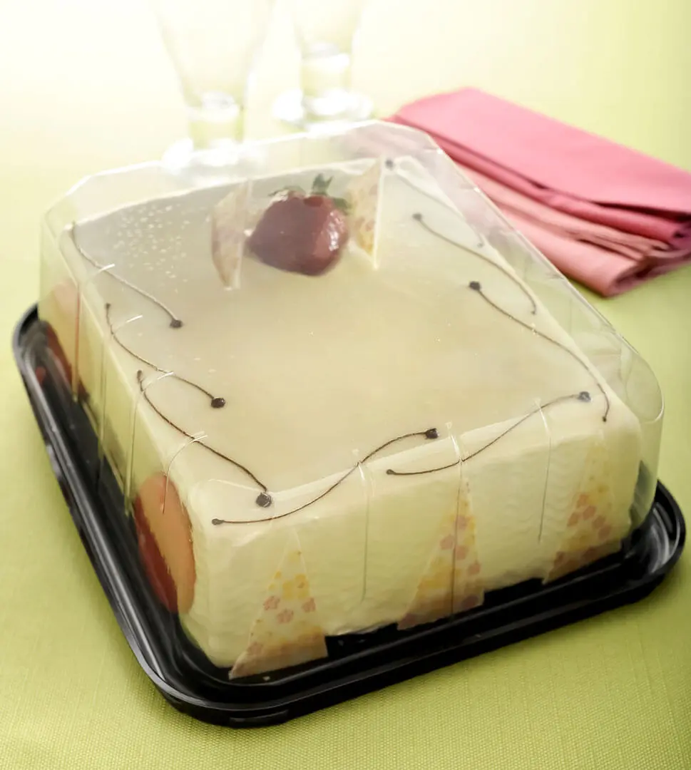 High-lid rectangular container with black base