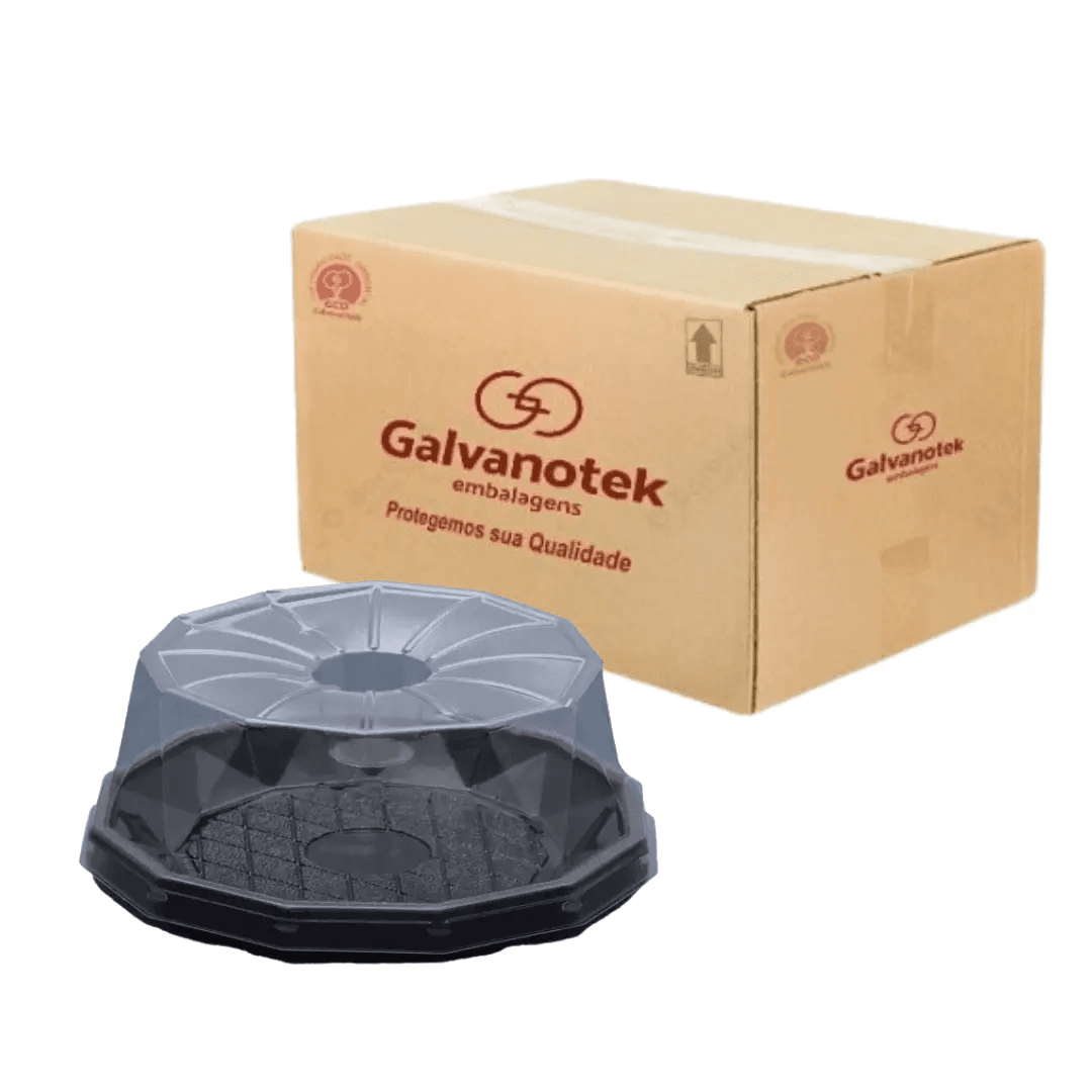 Cake Container Diamond Format Low Black Base