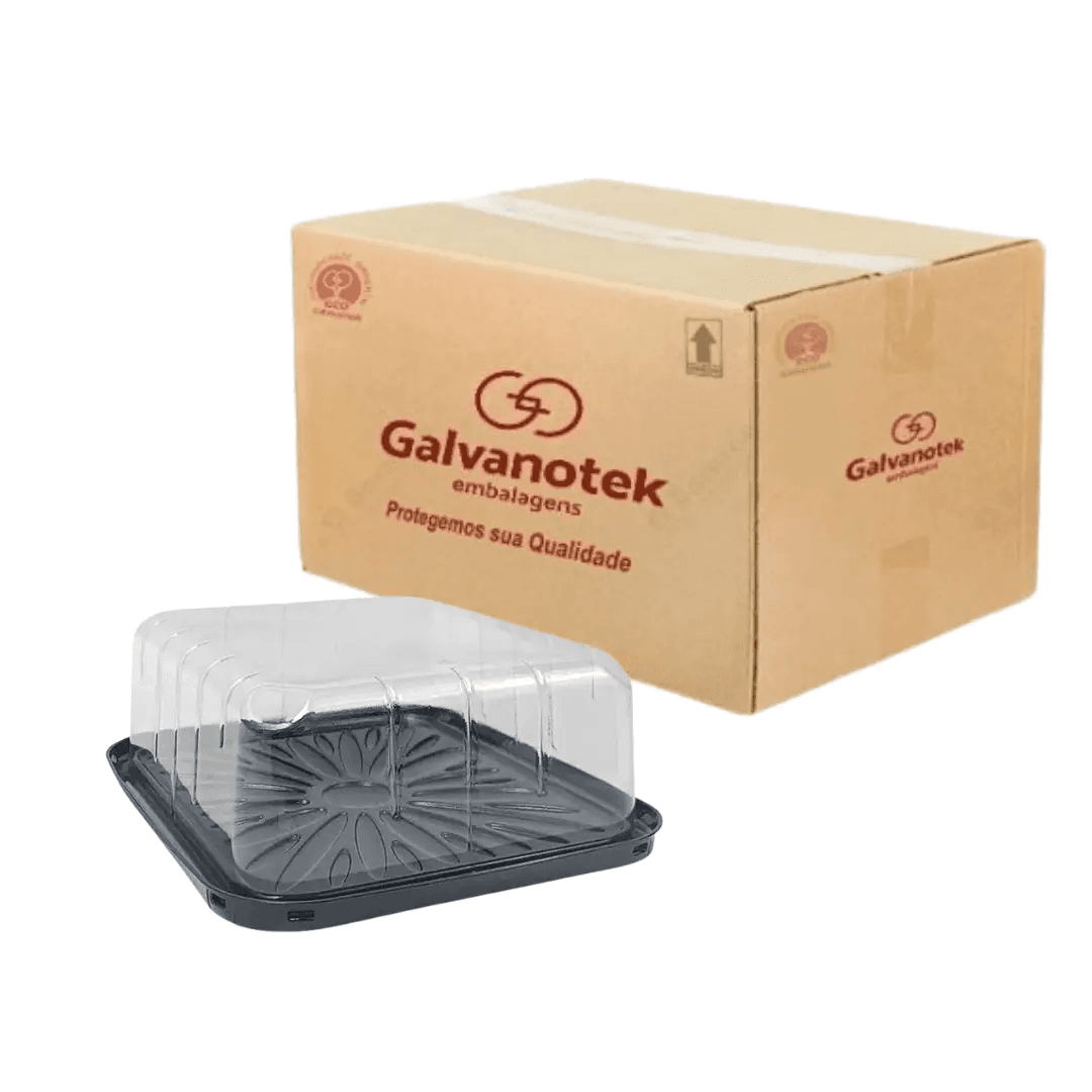 High-lid rectangular container with black base