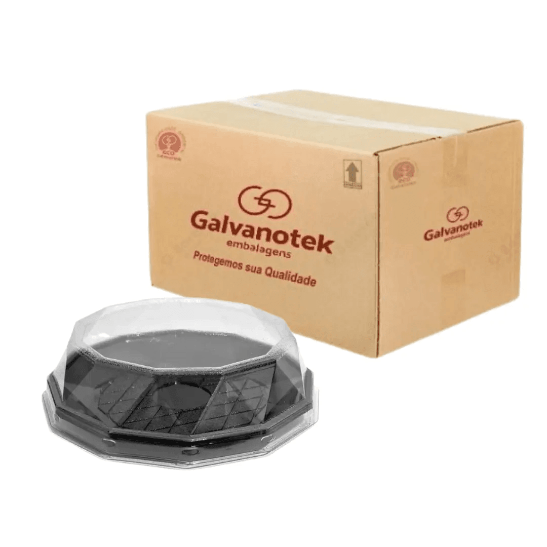 High Diamond Format Cake Container Black Base
