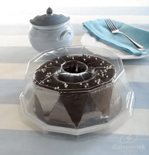 Cake Container Diamond Format Low Black Base