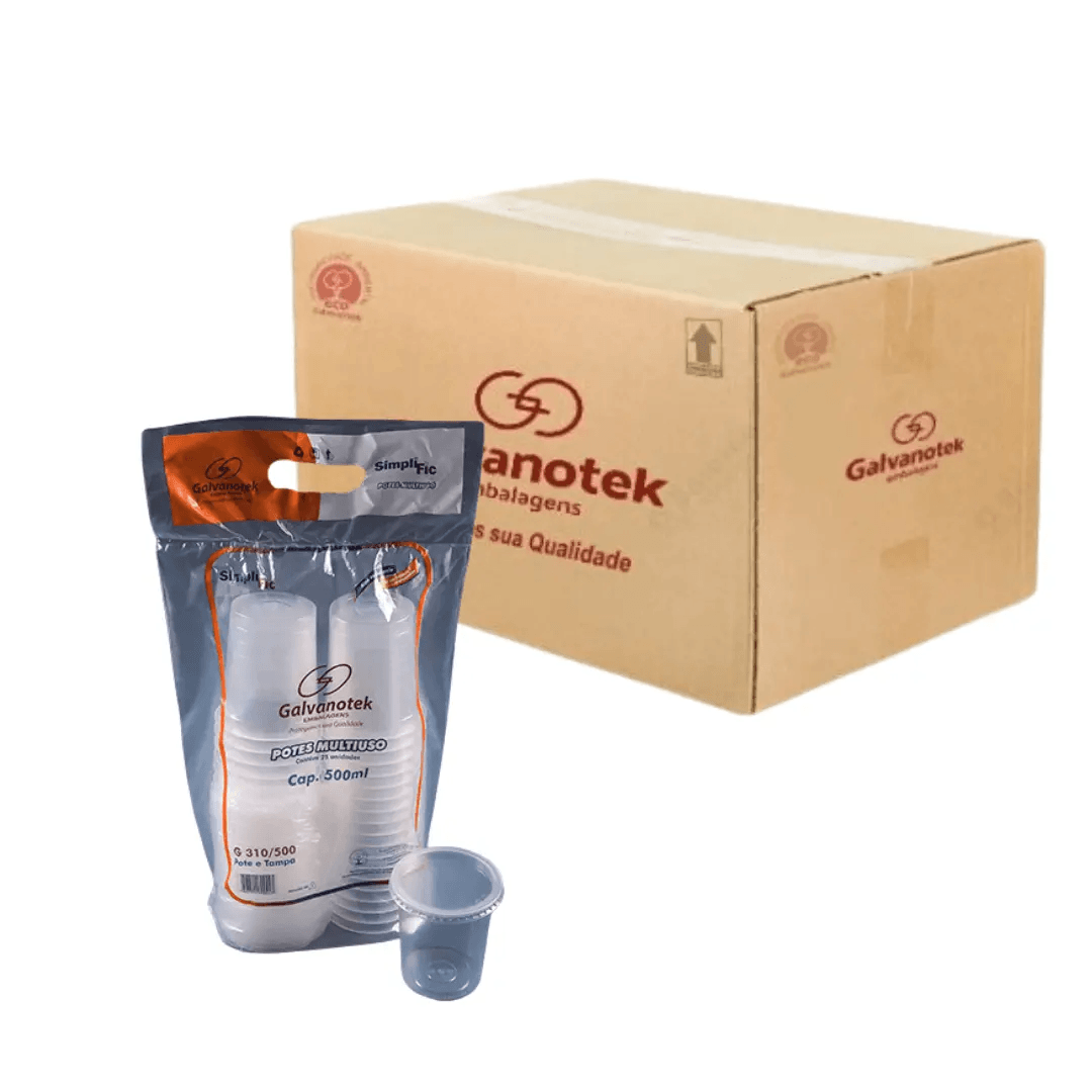 Round Pot 500ml packaged x 25 units 10cm high BOX 300 units