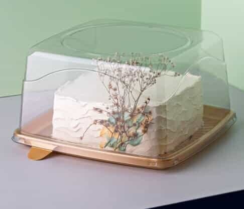 Square Cake Packaging with Tall Lid