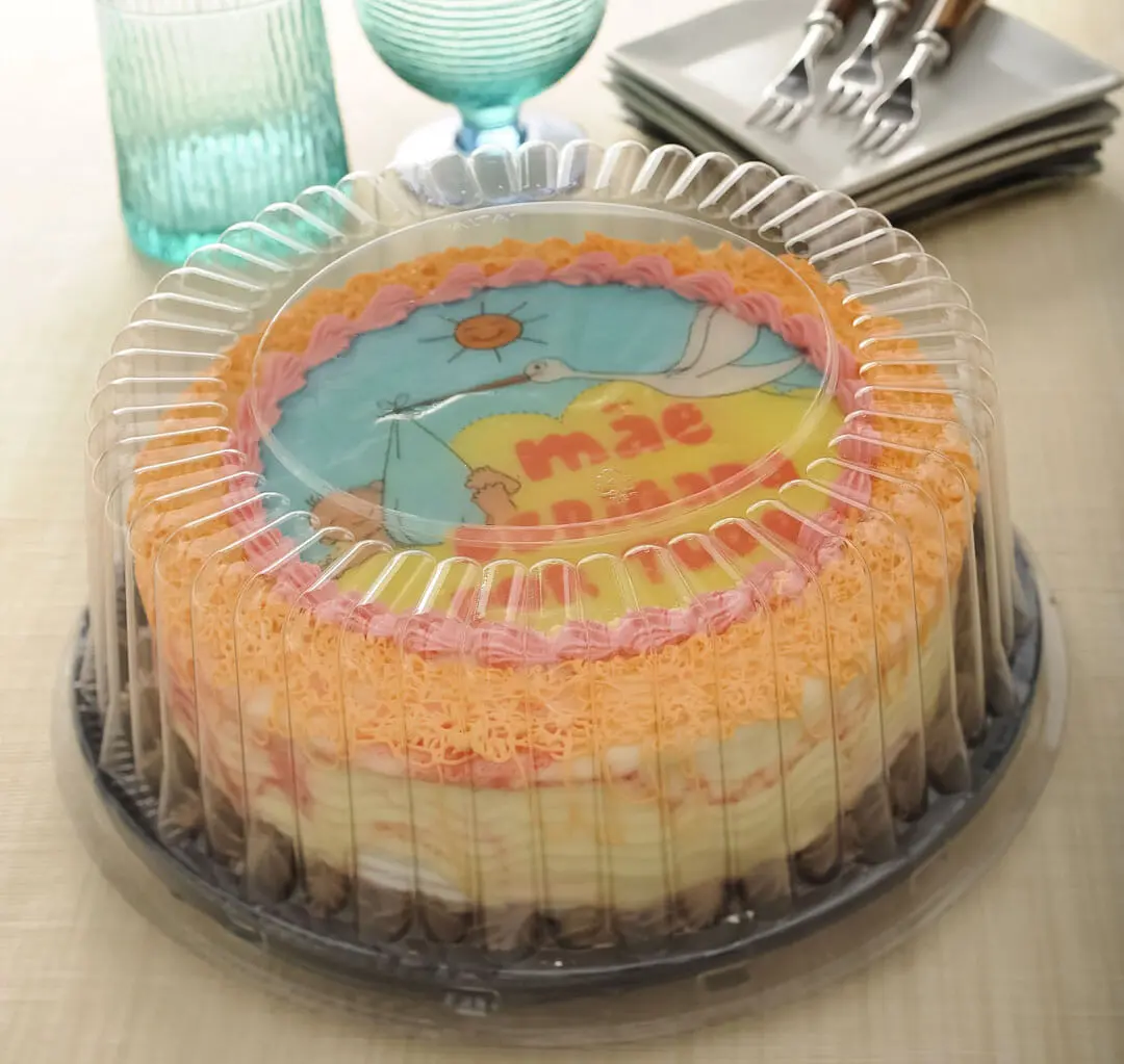 Small Tall Cake Container, Black Base