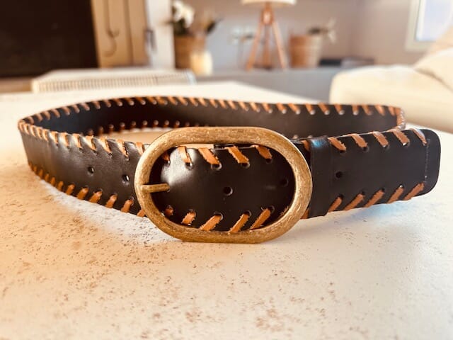 Cinturon Leather black & camel