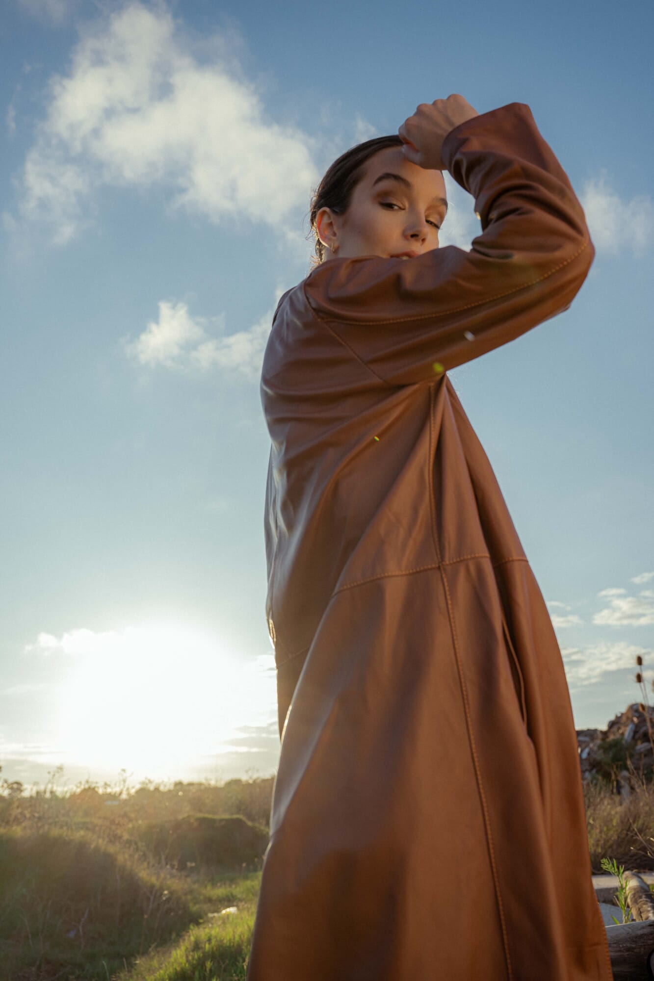 Gabardina leather jacket - suela