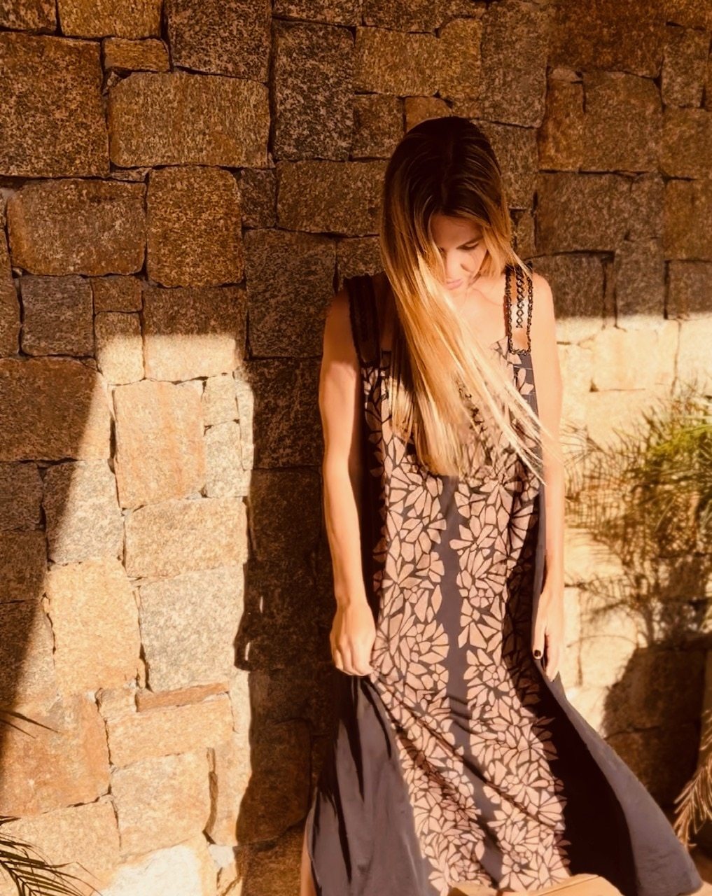 Vestido Leather & flowers