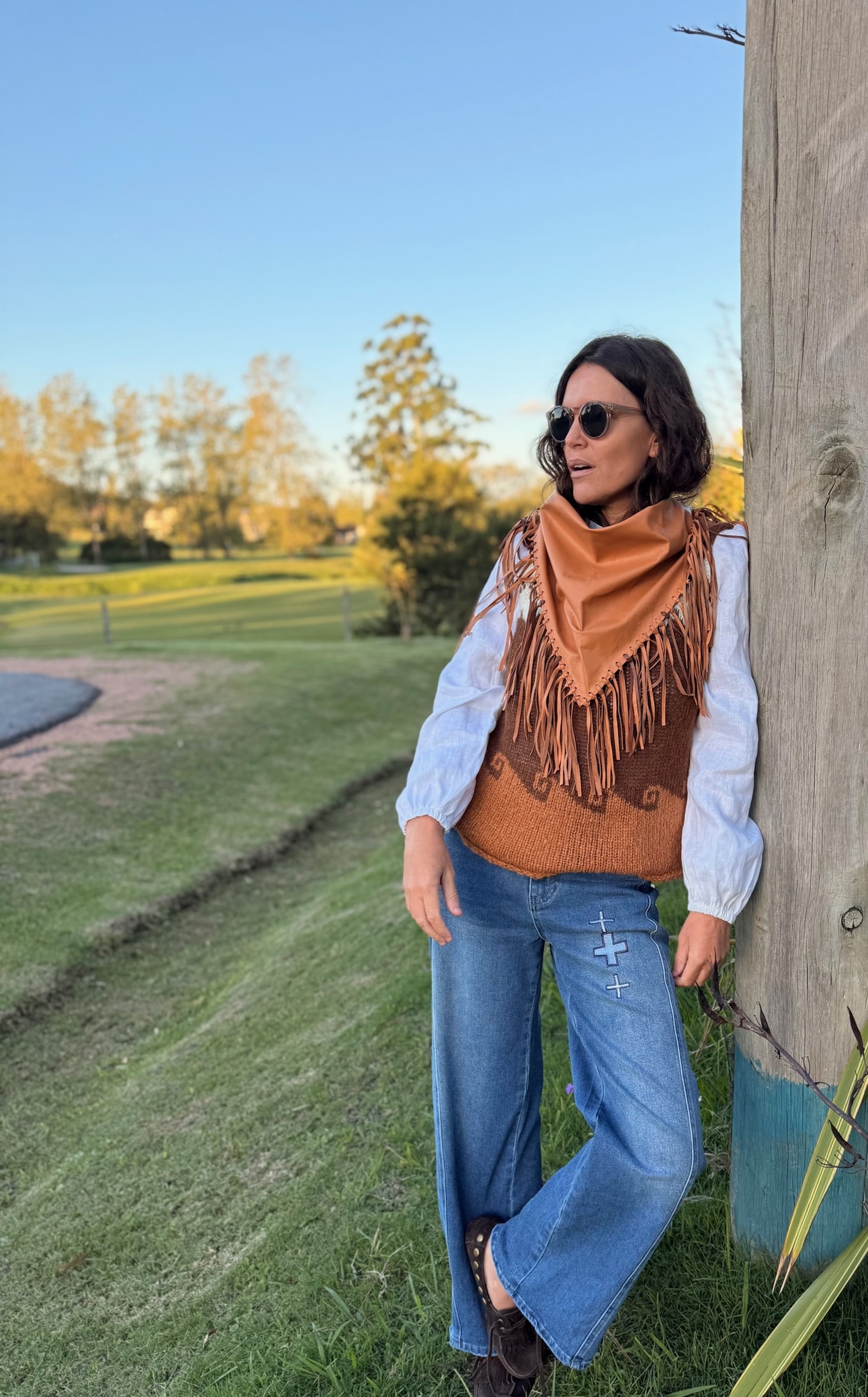 Leather Ruana