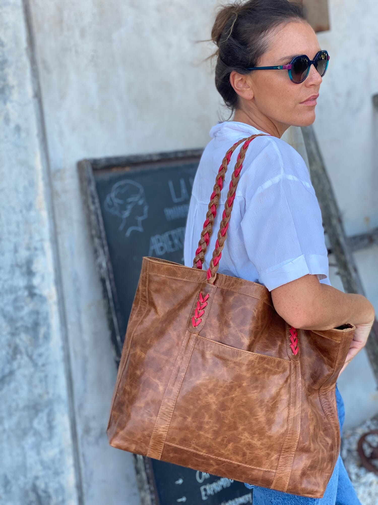 Bolso leather BAG chocolate