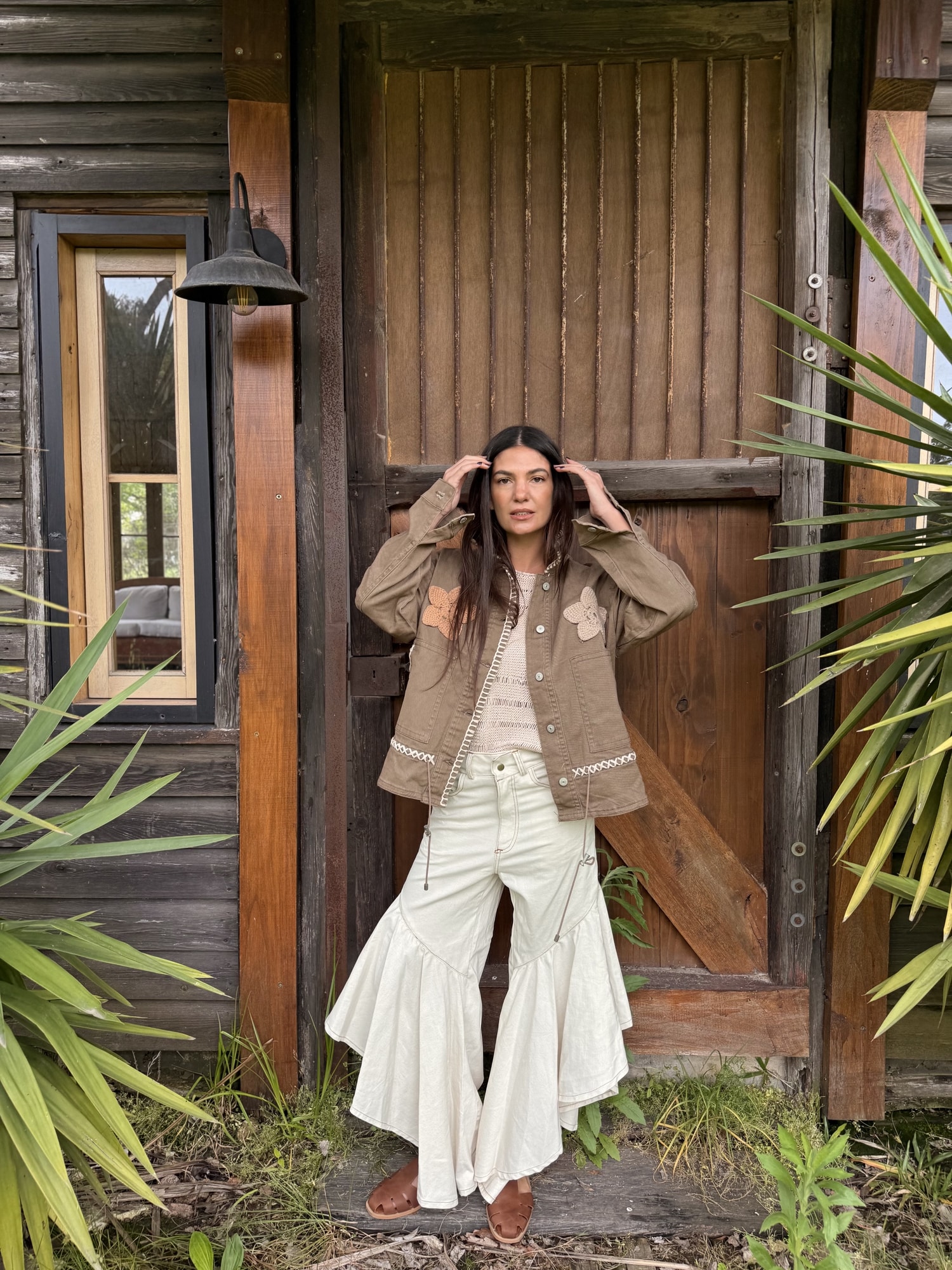 Campera Jean & crochet Vegan.