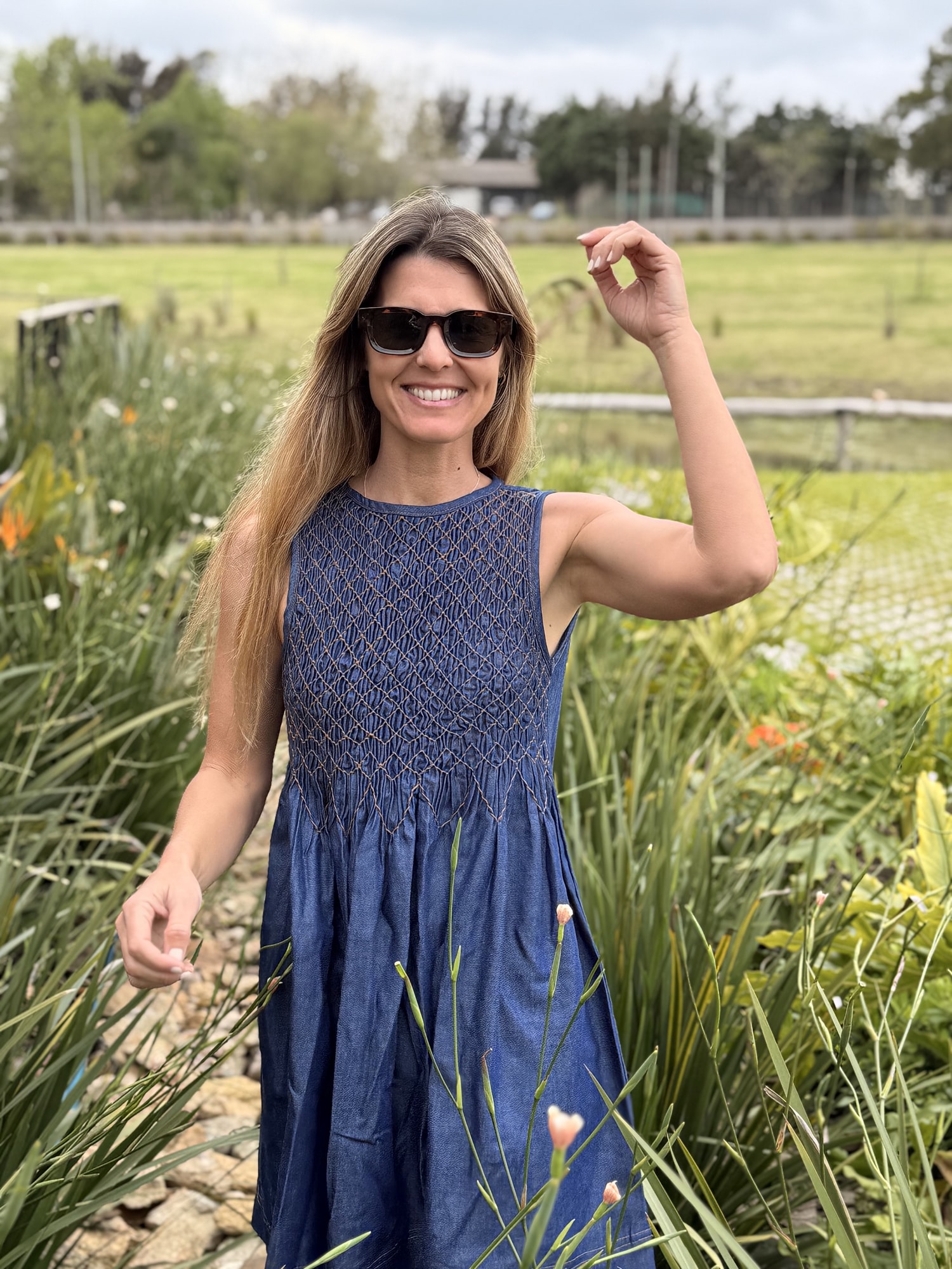 Vestido Jean Punto Smock