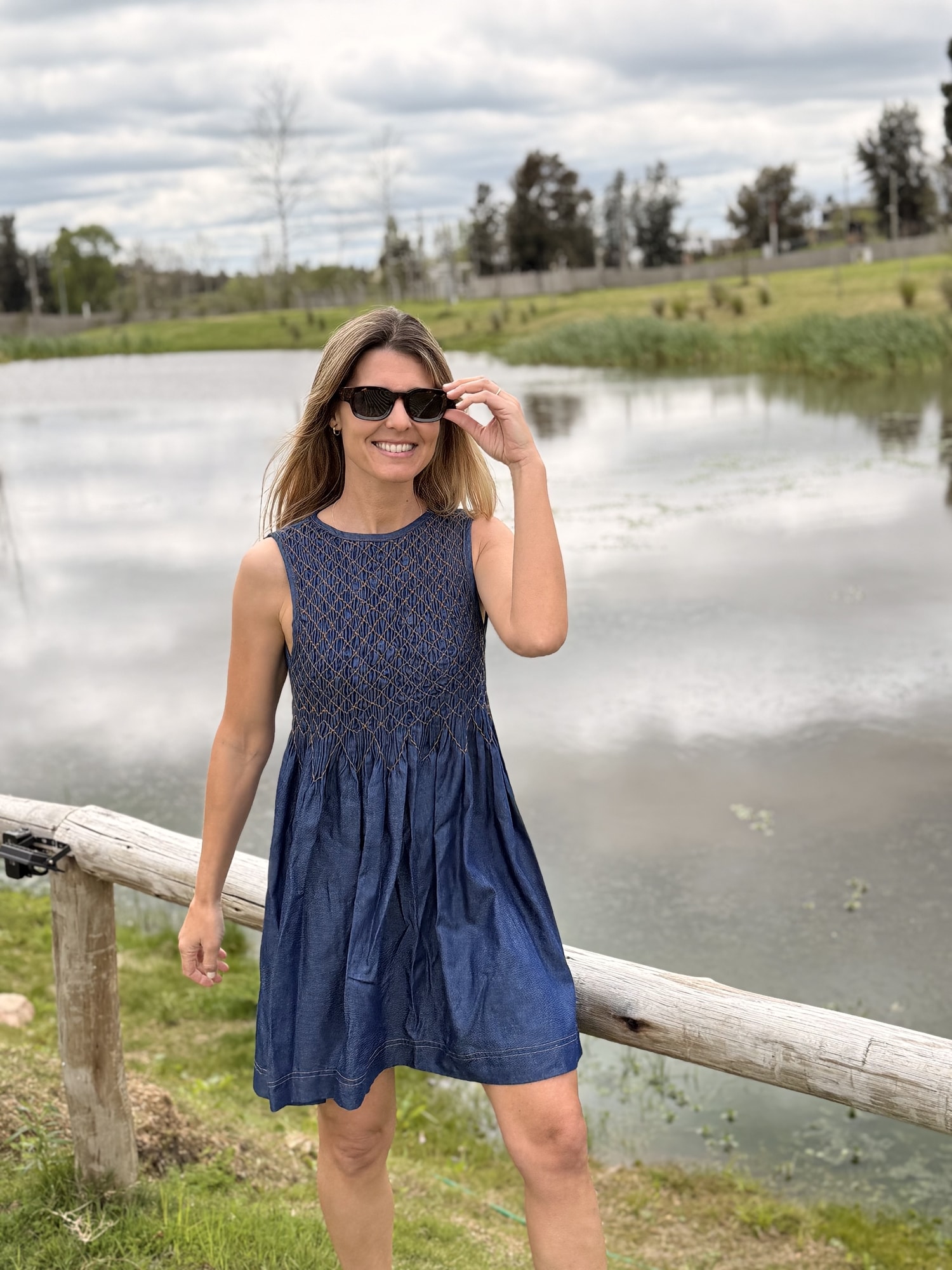 Vestido Jean Punto Smock