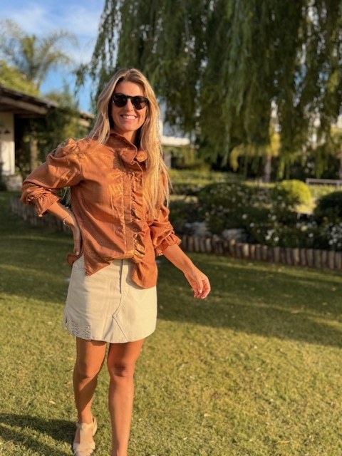 Camisa Metallic linen
