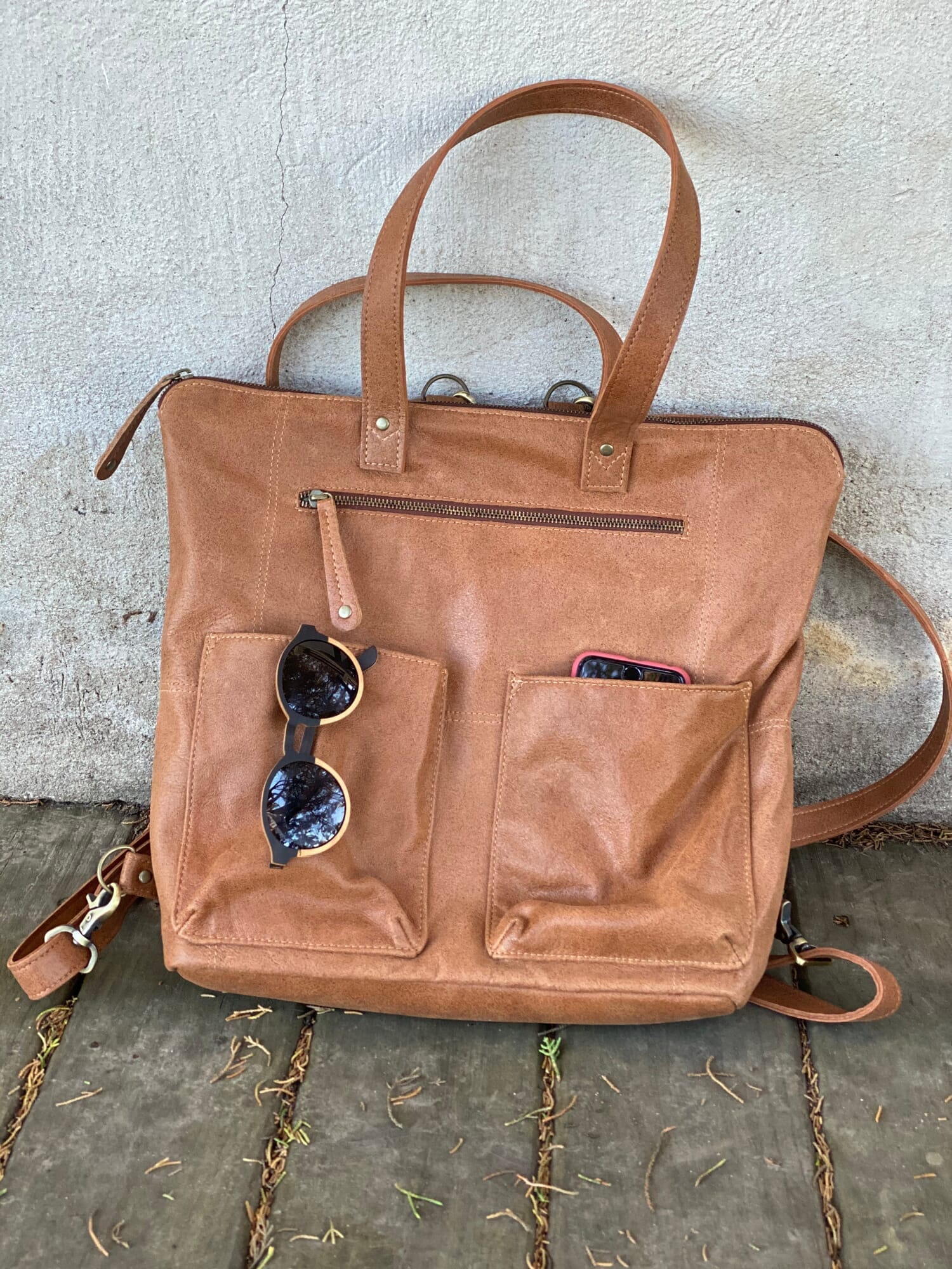 Leather Convertible Backpack
