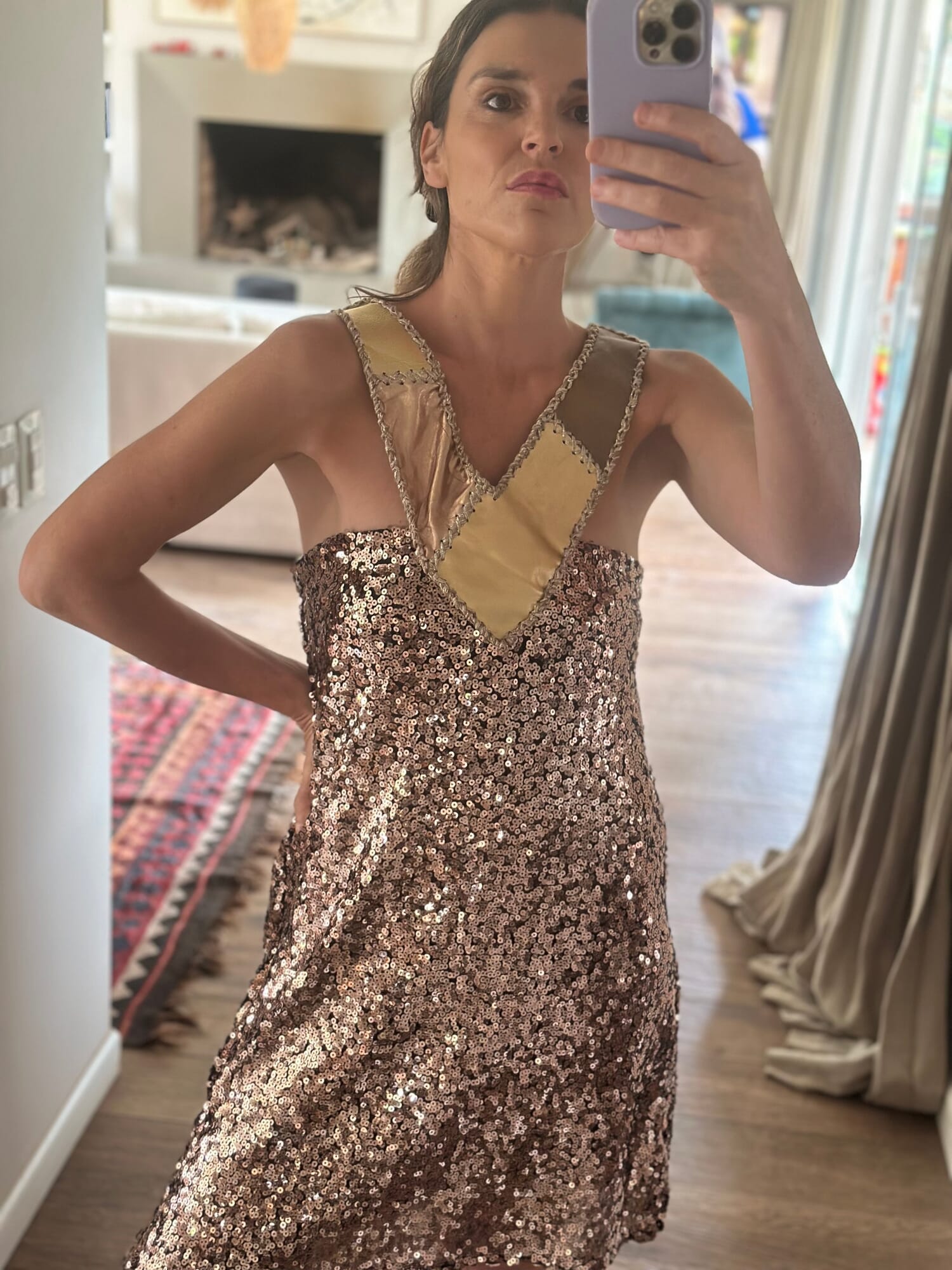 Gold night dress
