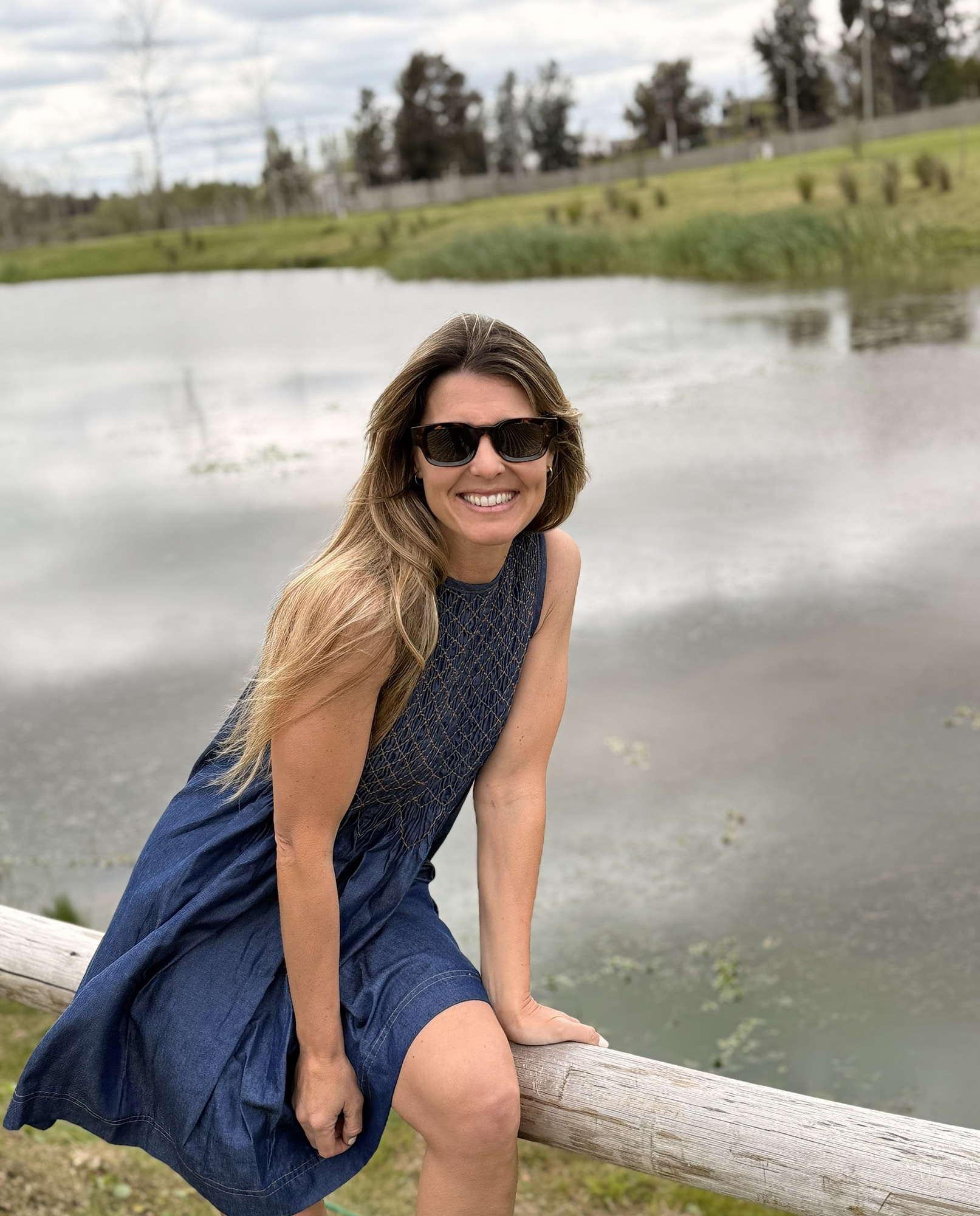 Vestido Jean Punto Smock