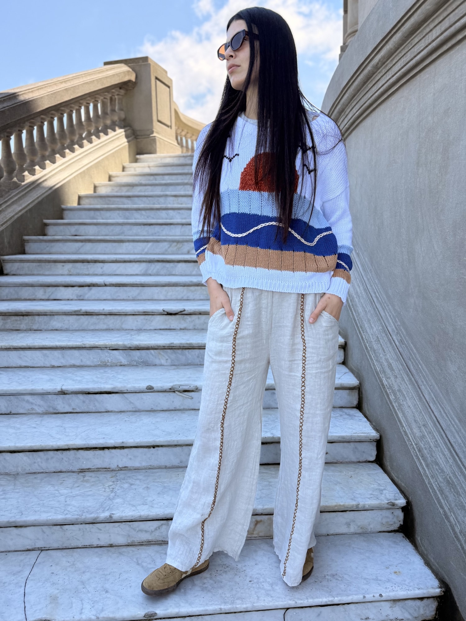 Pantalon 100% lino relax