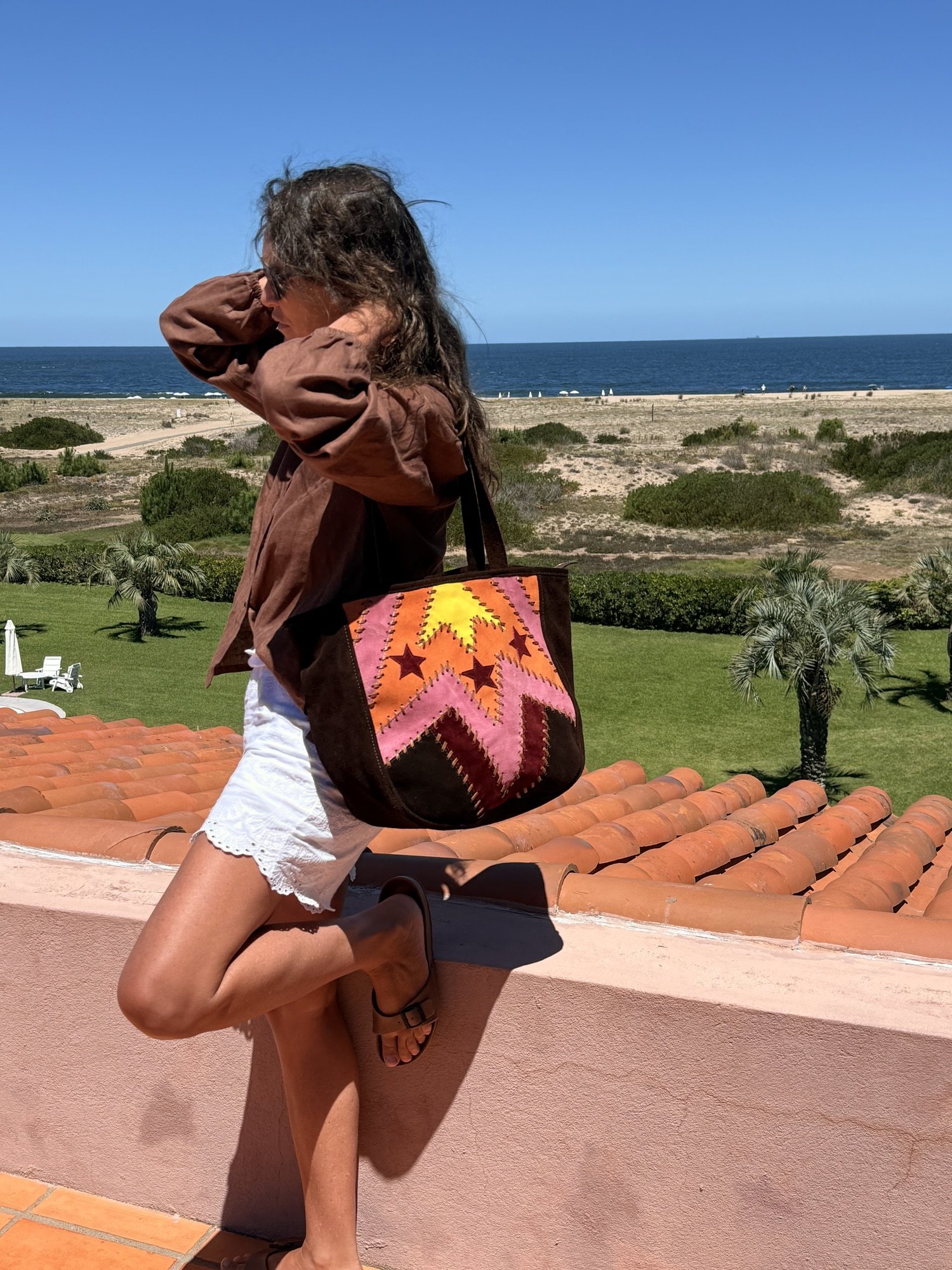 Cartera CROWN leather bag