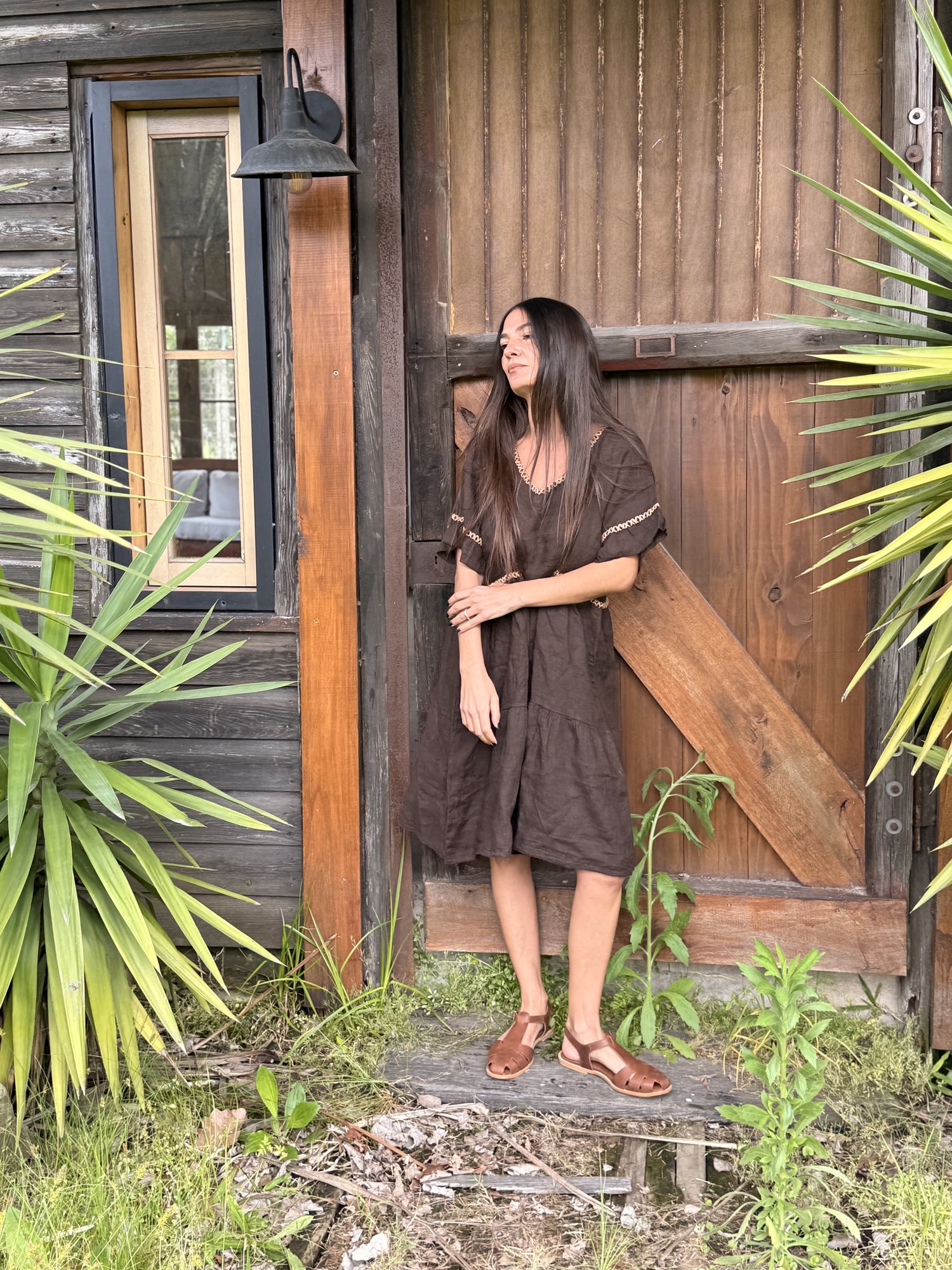 Vestido 100% lino midi