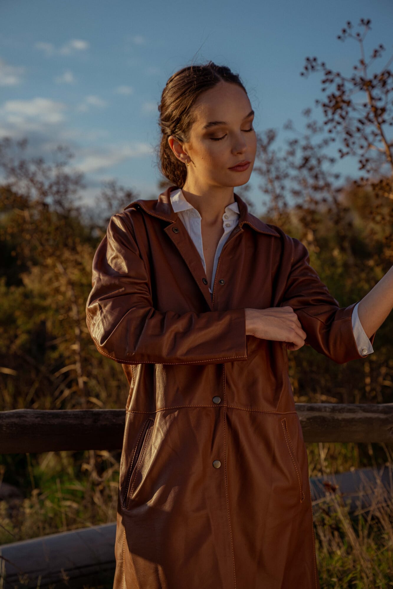 Gabardina leather jacket - suela