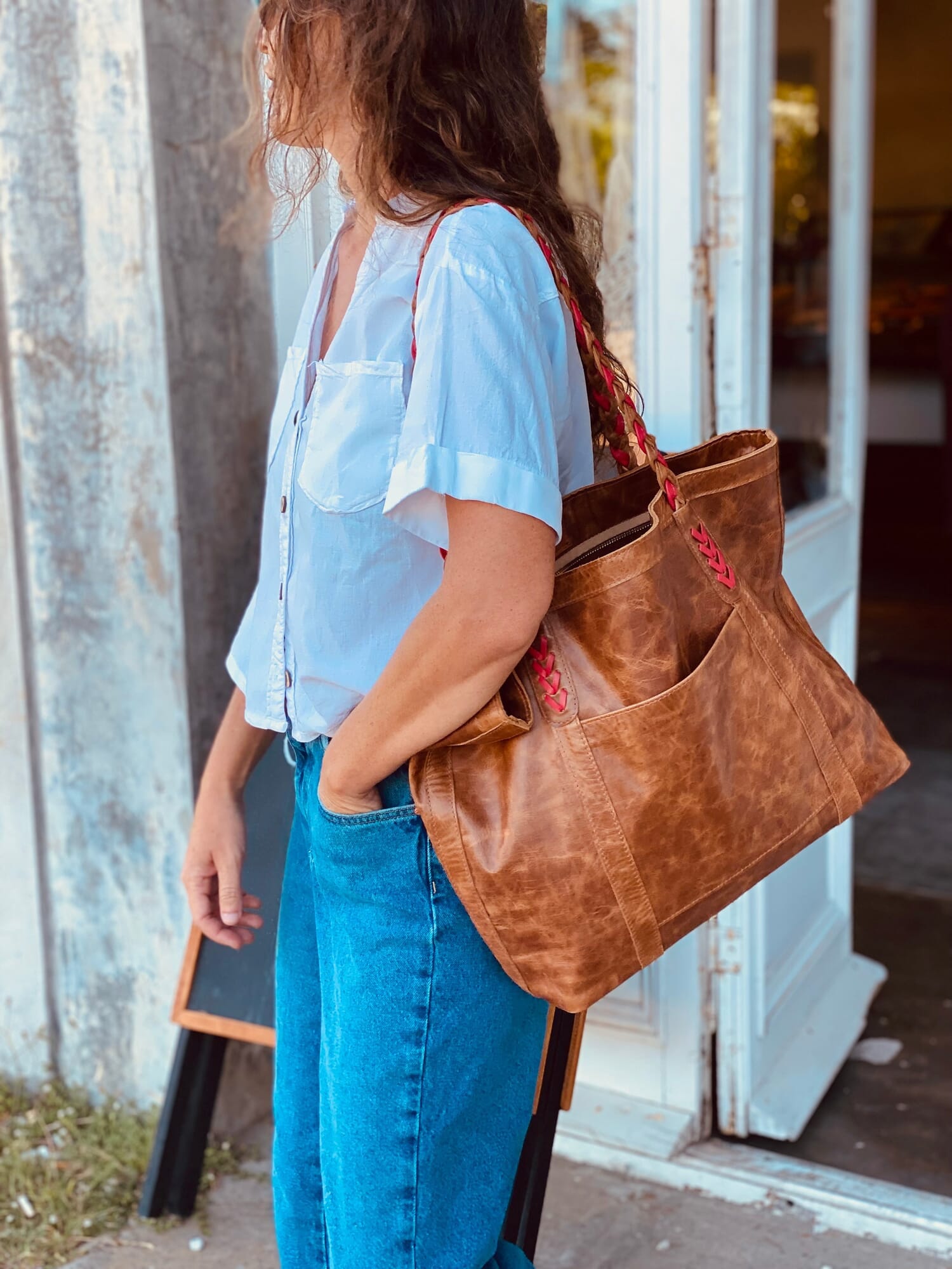 Bolso leather BAG chocolate