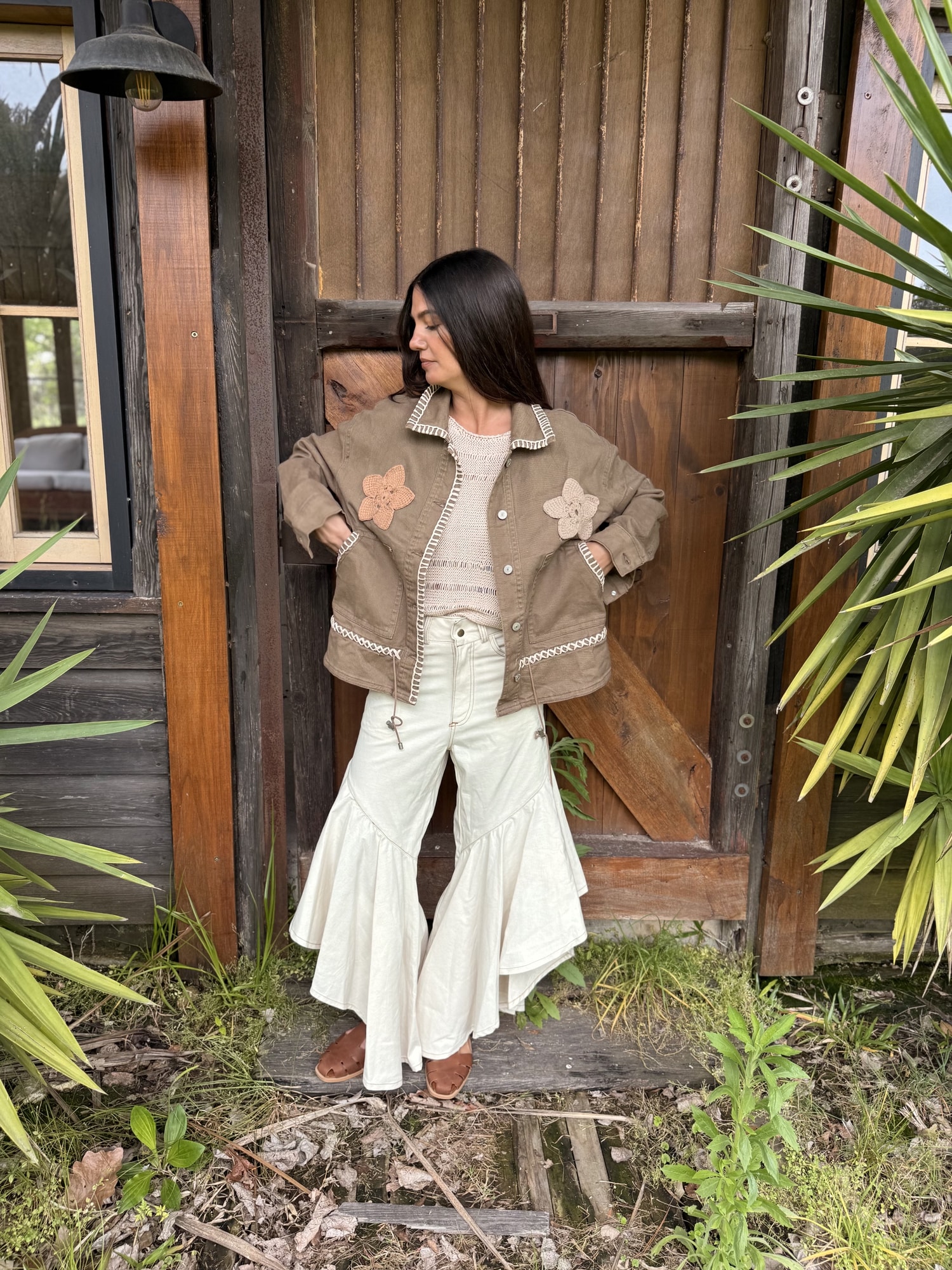 Campera Jean & crochet Vegan.