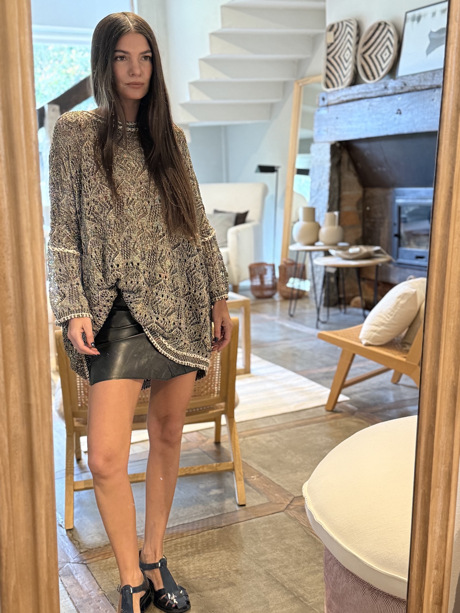Buzo Sweater dress metallic lurex