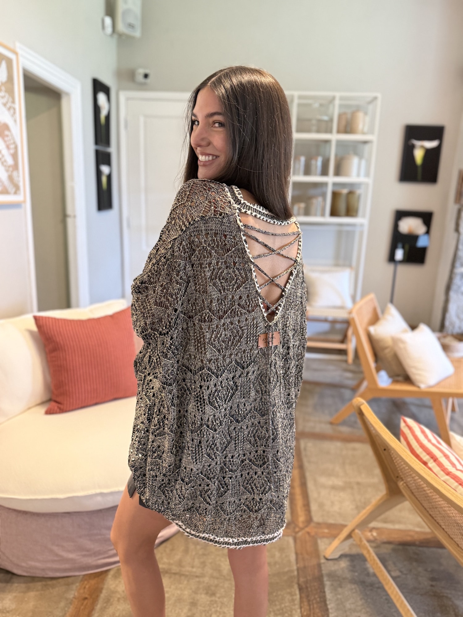 Buzo Sweater dress metallic lurex
