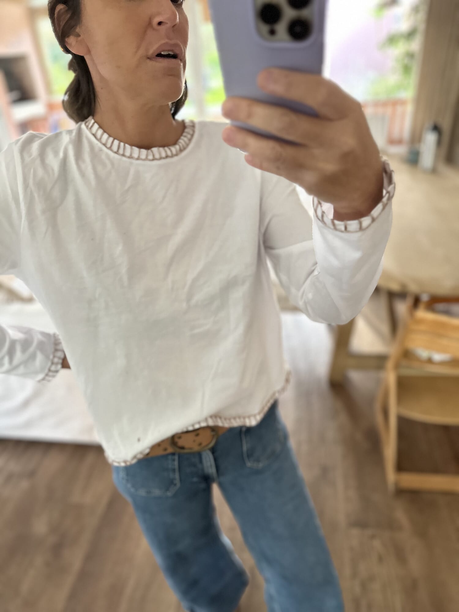 Remera algodón Bordada