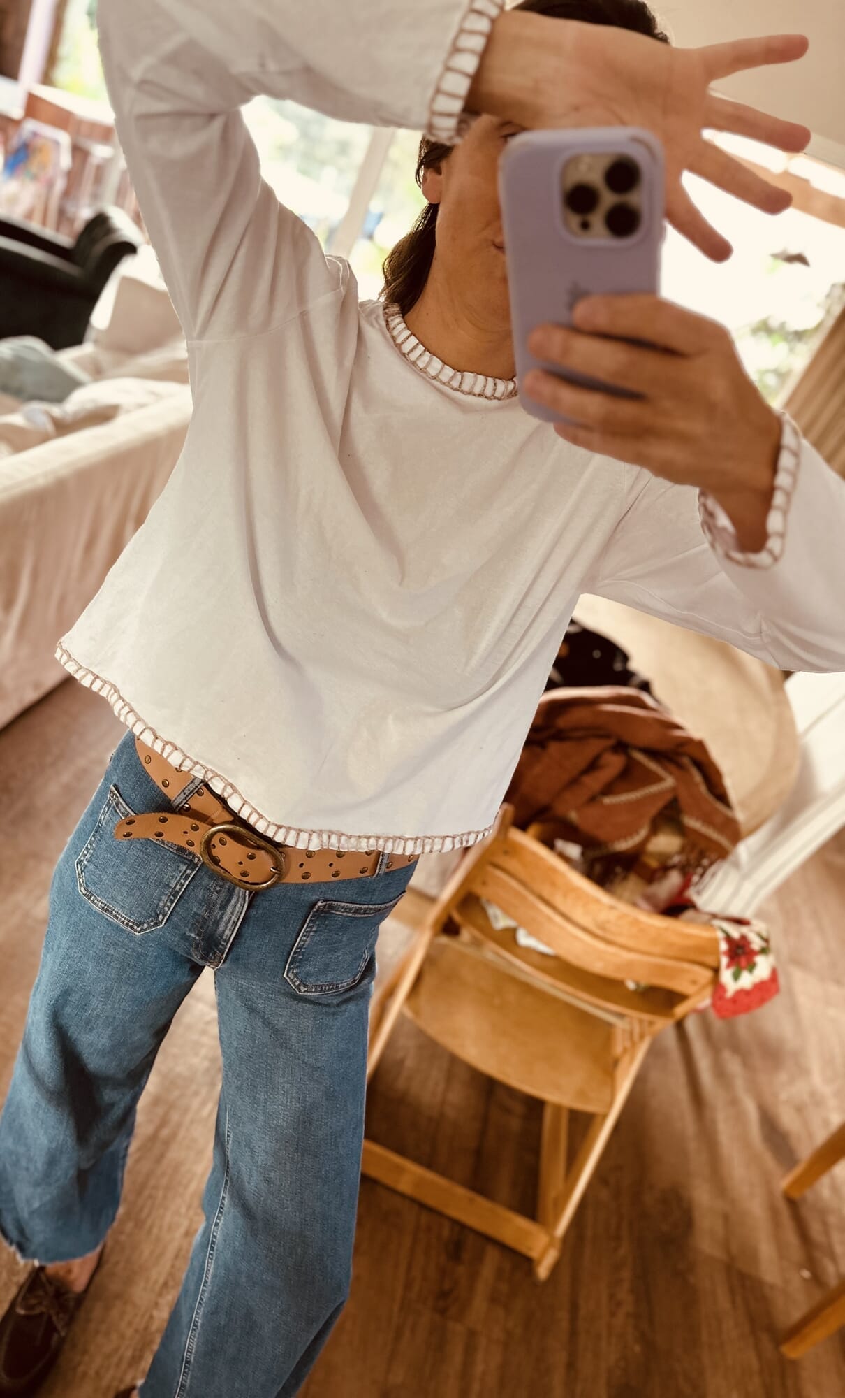 Remera algodón Bordada