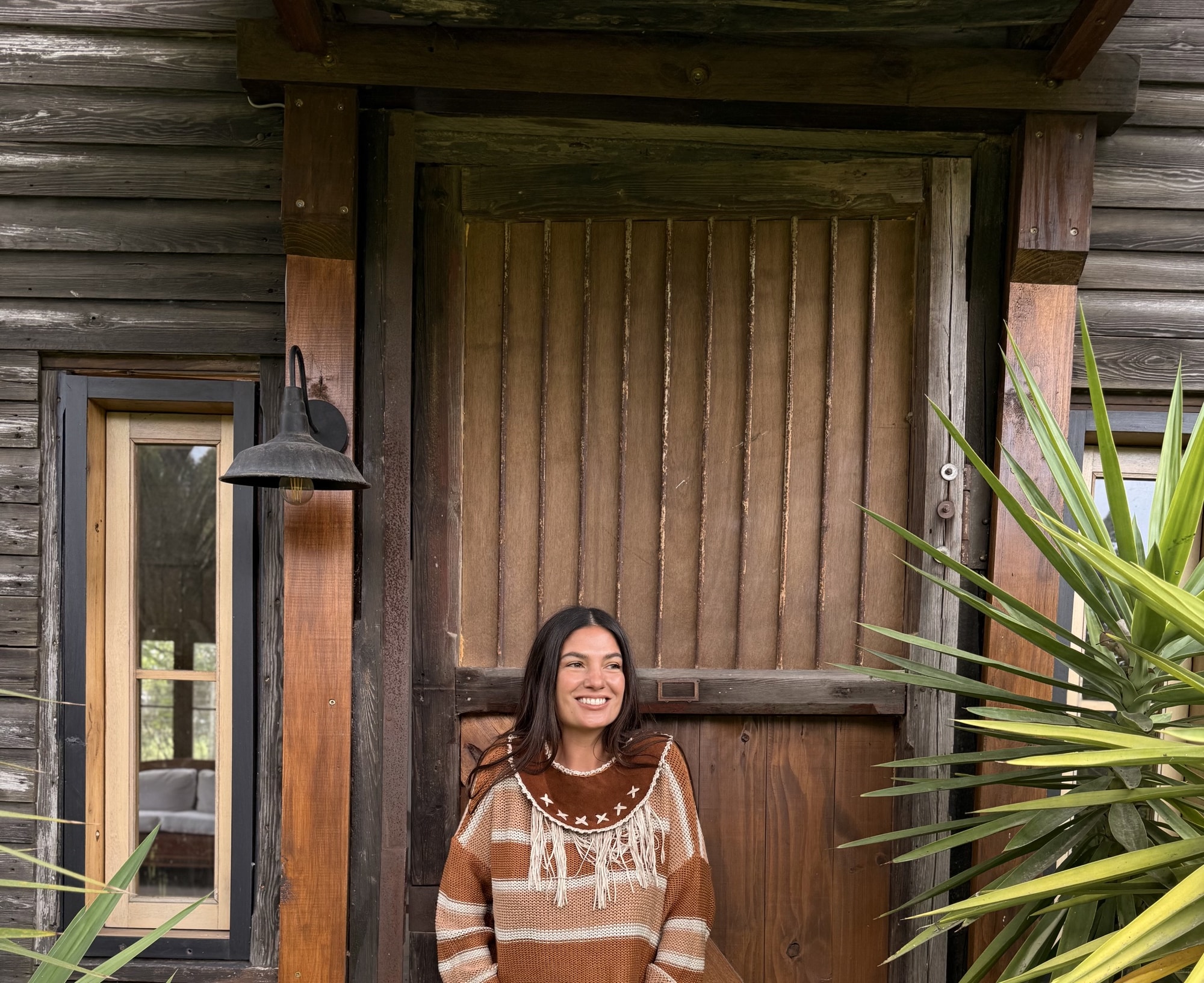 Leather yarn Sweater