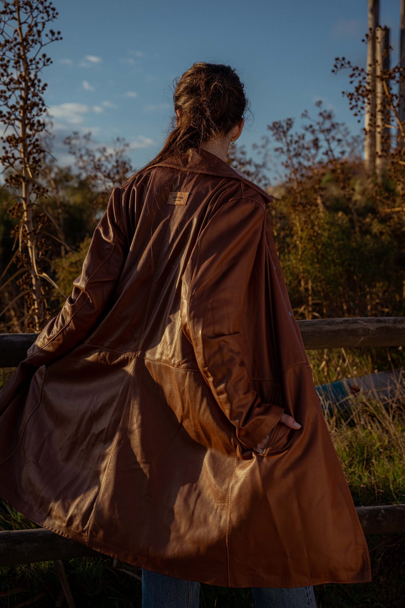 Gabardina leather jacket - suela
