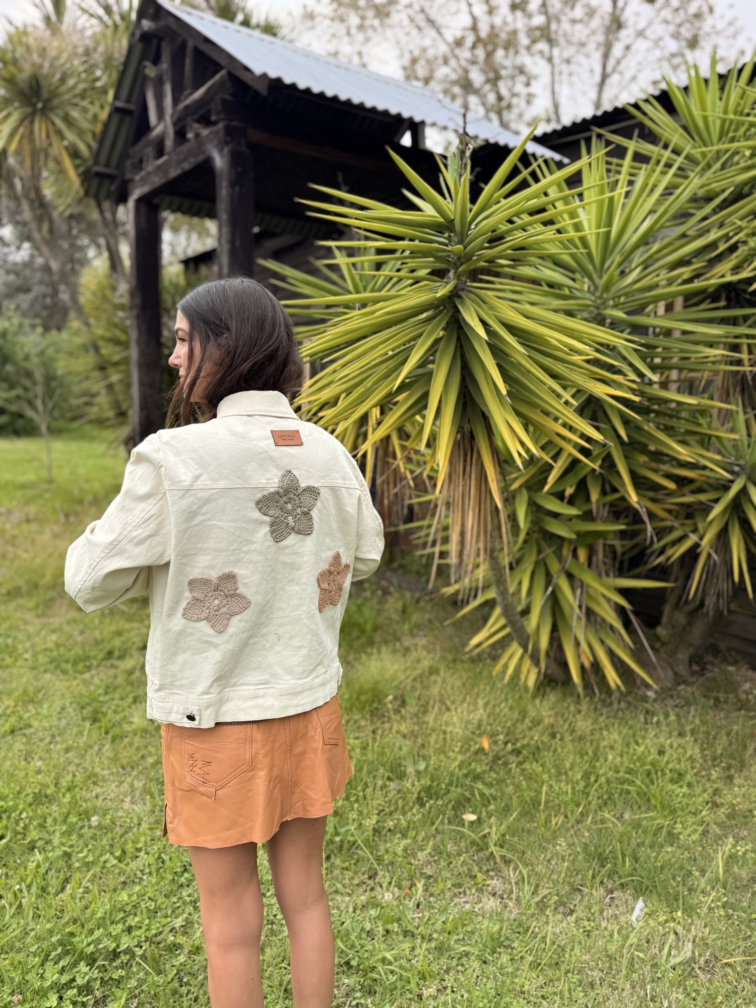 Campera Jean & crochet Vegan.