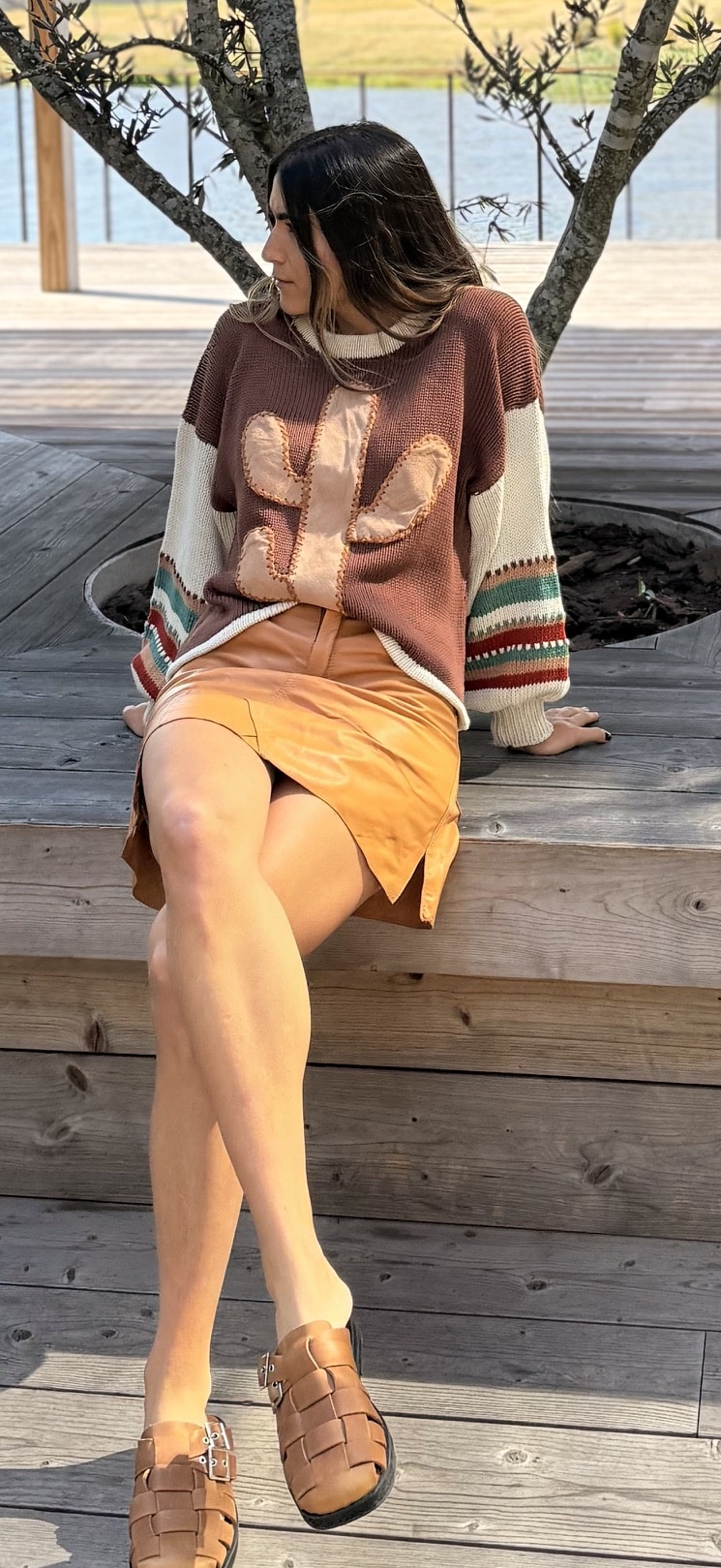 Cactus leather sweater