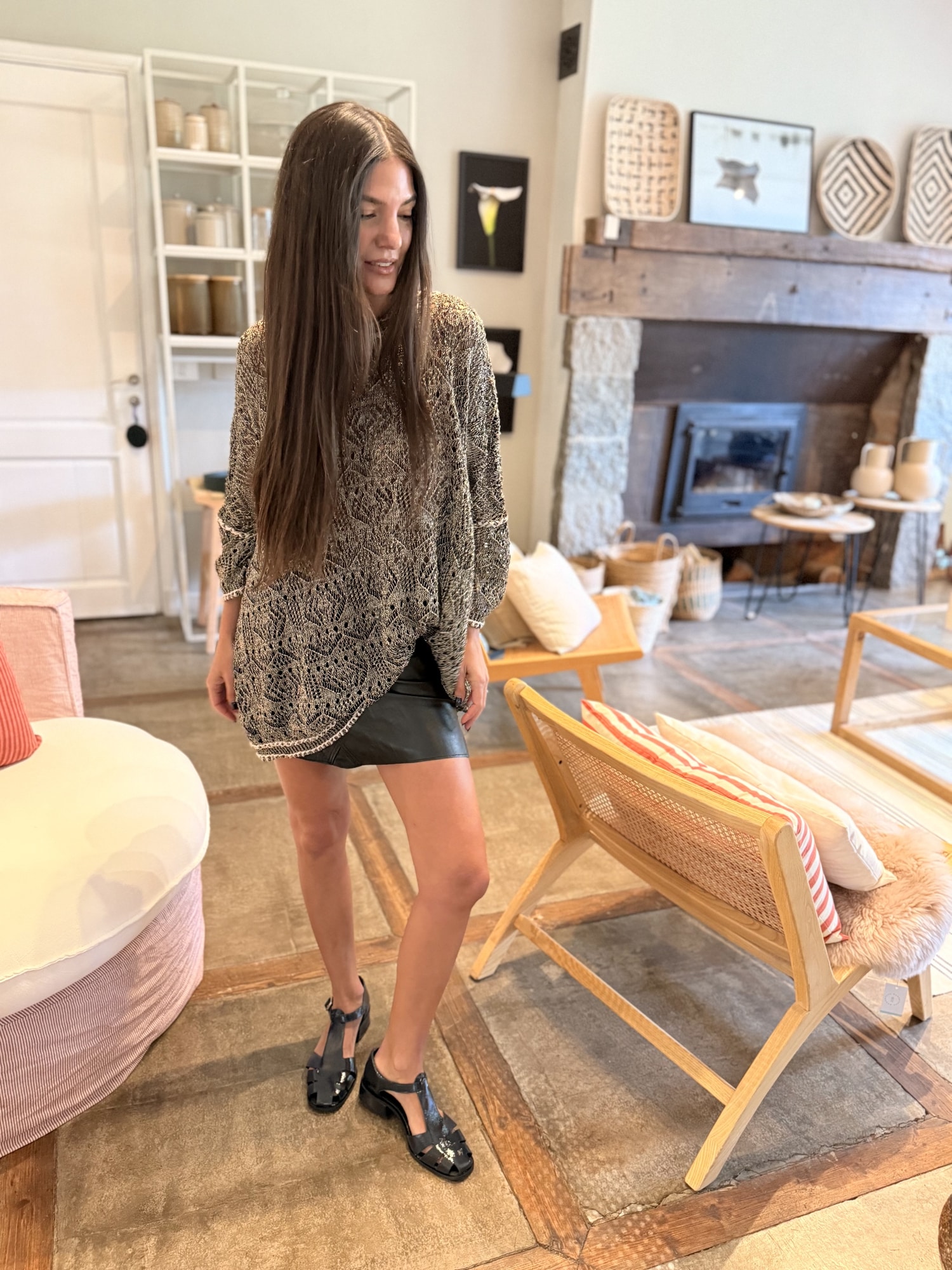 Buzo Sweater dress metallic lurex
